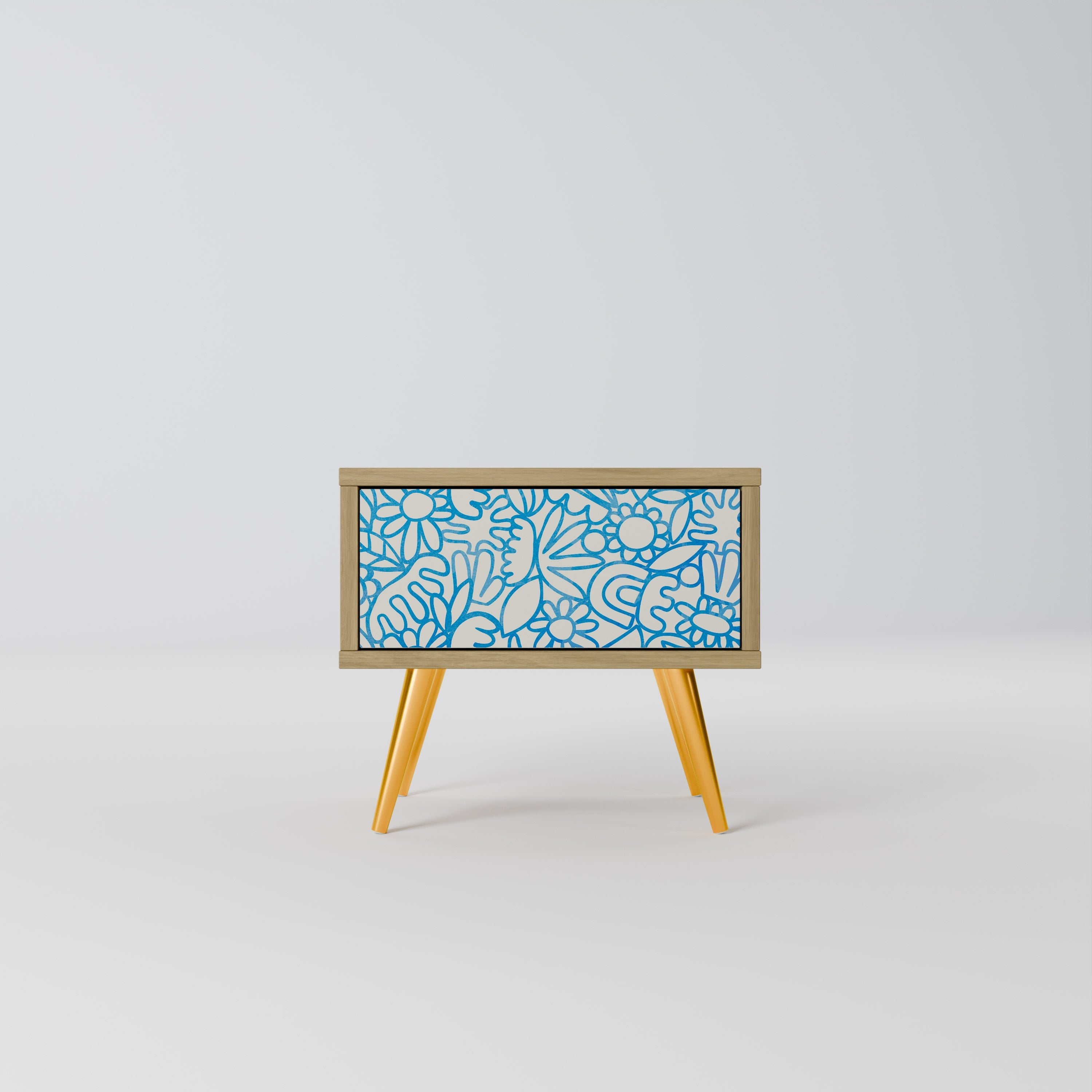 Table de chevet BLOOMY MORNING effet chêne