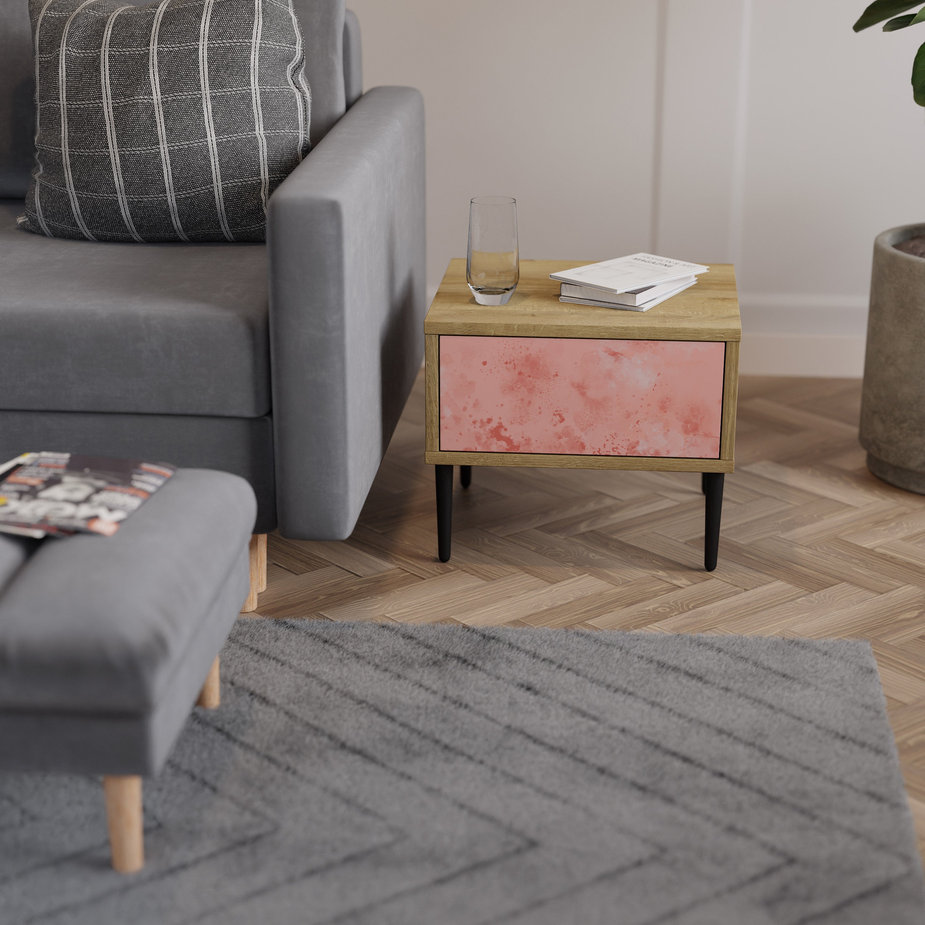 Table de chevet CRANE DANCE effet chêne