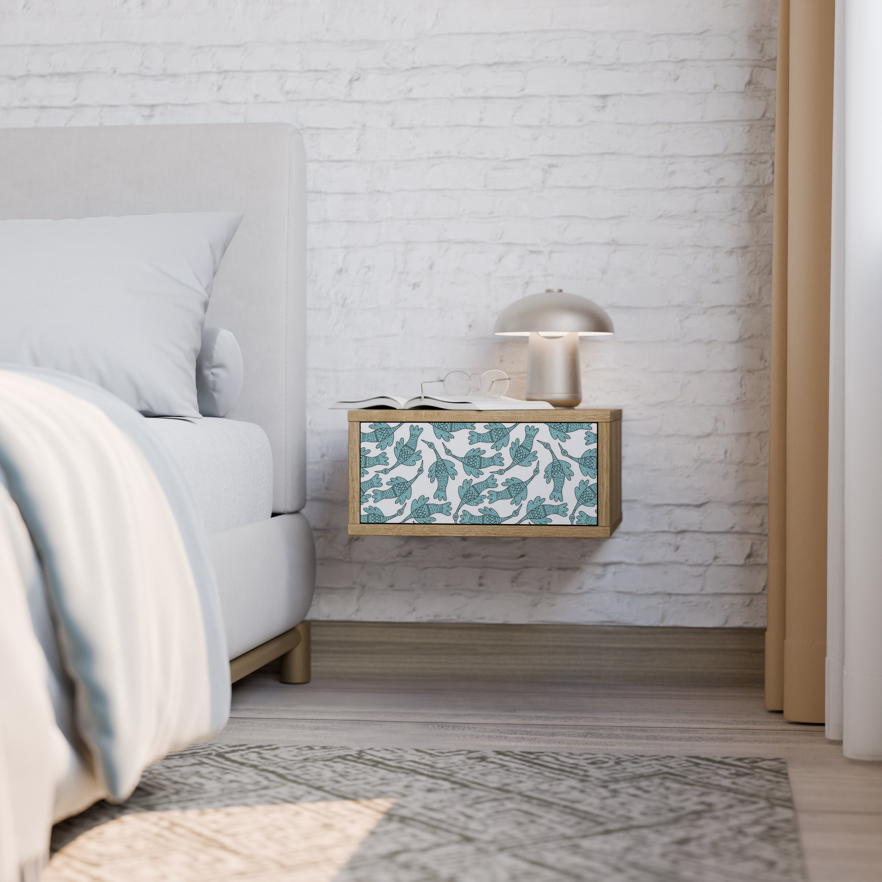 Table de chevet WATERSPOUT SONGIBIRD effet chêne