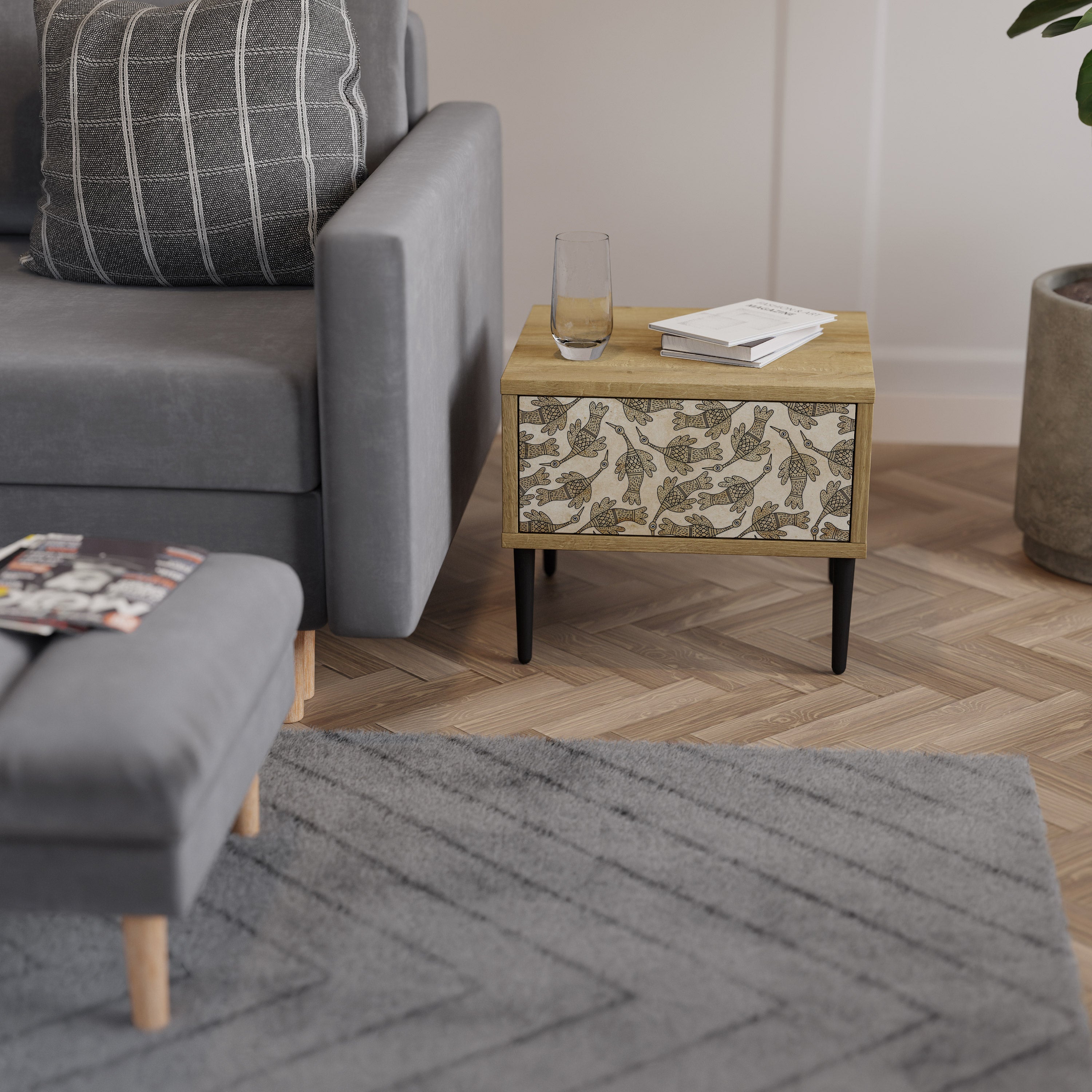 Table de chevet ALMONDINE SONGBIRD effet chêne