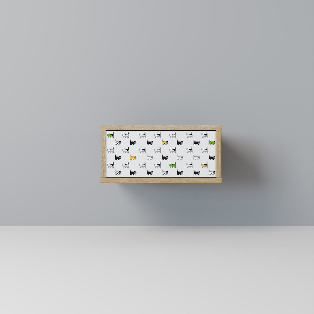 COMPILATION CHATS Table de chevet effet chêne