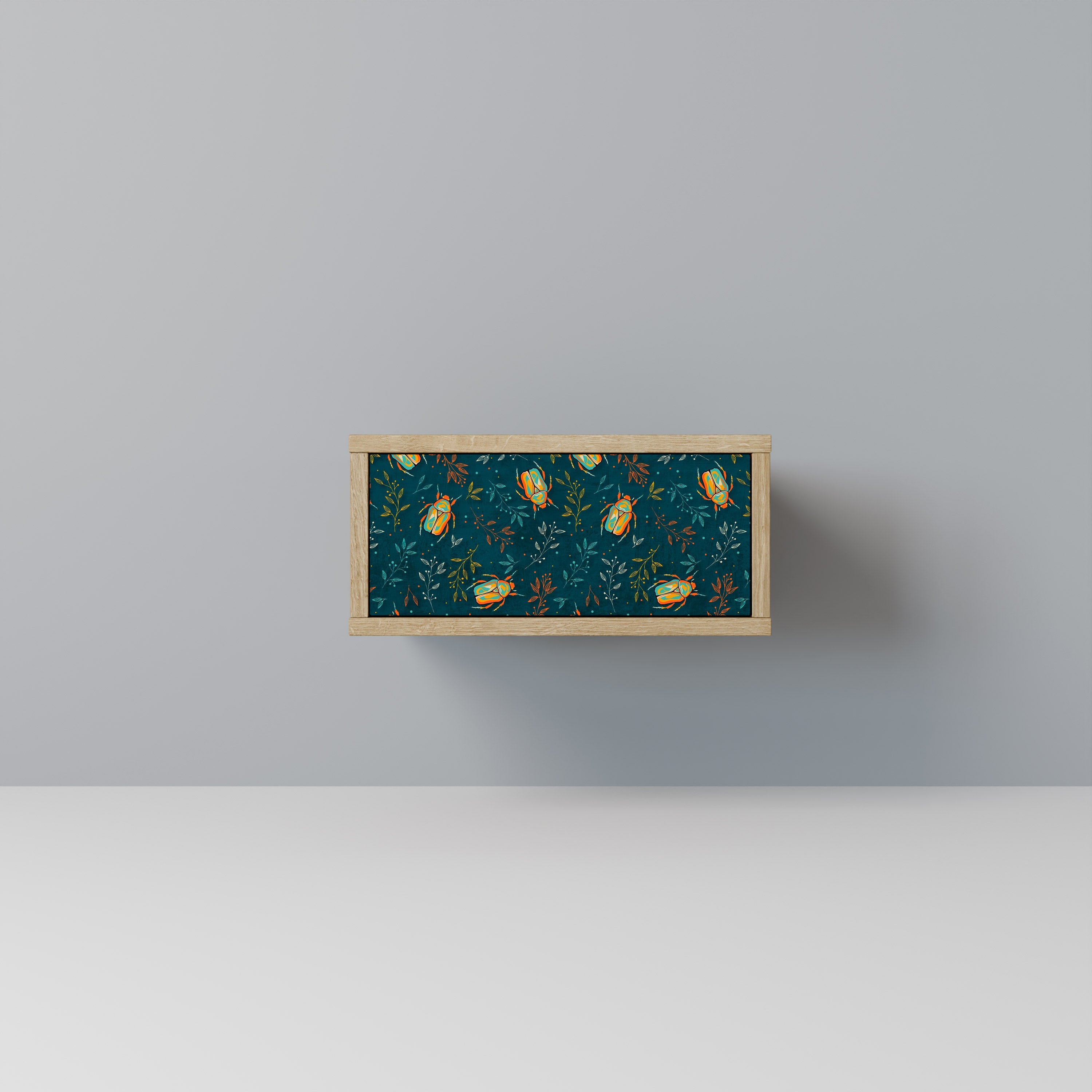 Table de chevet INSECTES D'AUTOMNE effet chêne