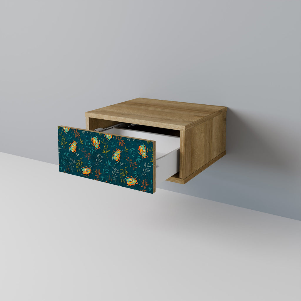 Table de chevet INSECTES D'AUTOMNE effet chêne