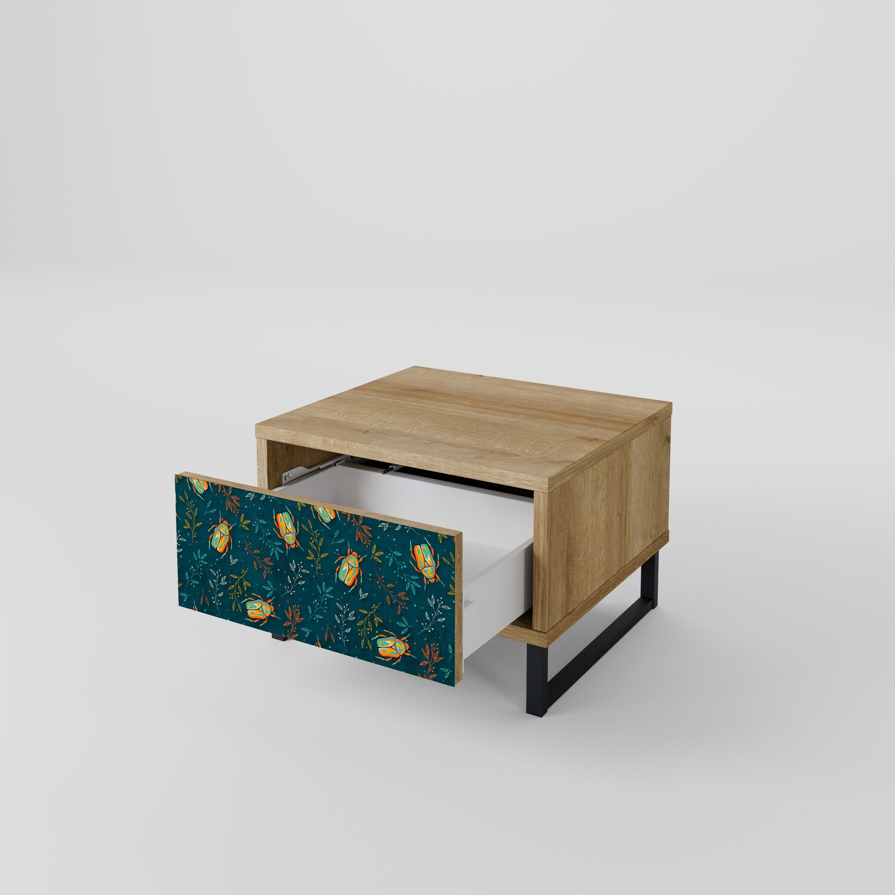 Table de chevet INSECTES D'AUTOMNE effet chêne