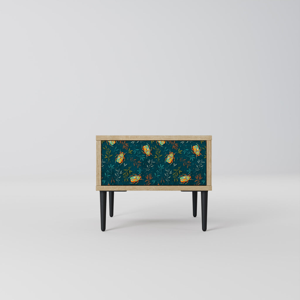 Table de chevet INSECTES D'AUTOMNE effet chêne