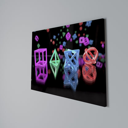 GAMER GLOWING ICONS Horizontal Canvas Print