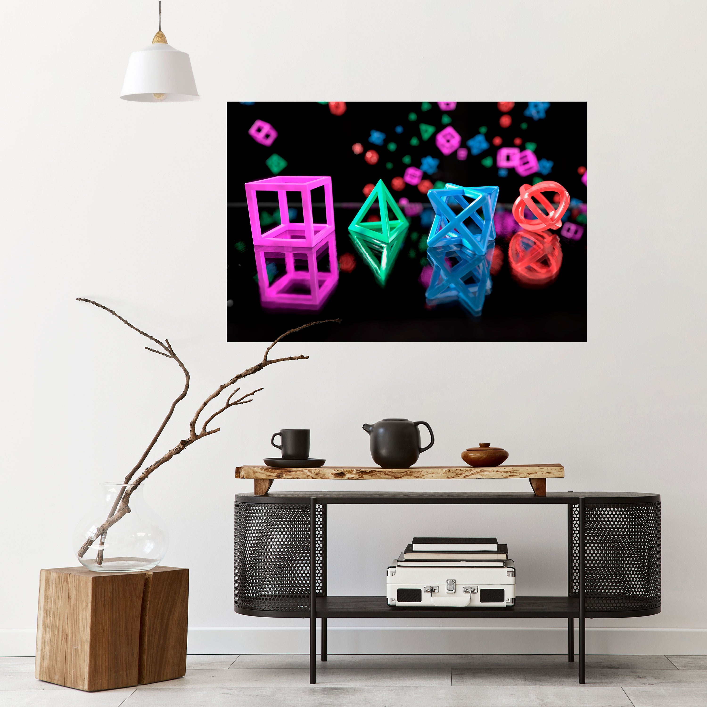 GAMER GLOWING ICONS Peel and Stick Horizontal Poster