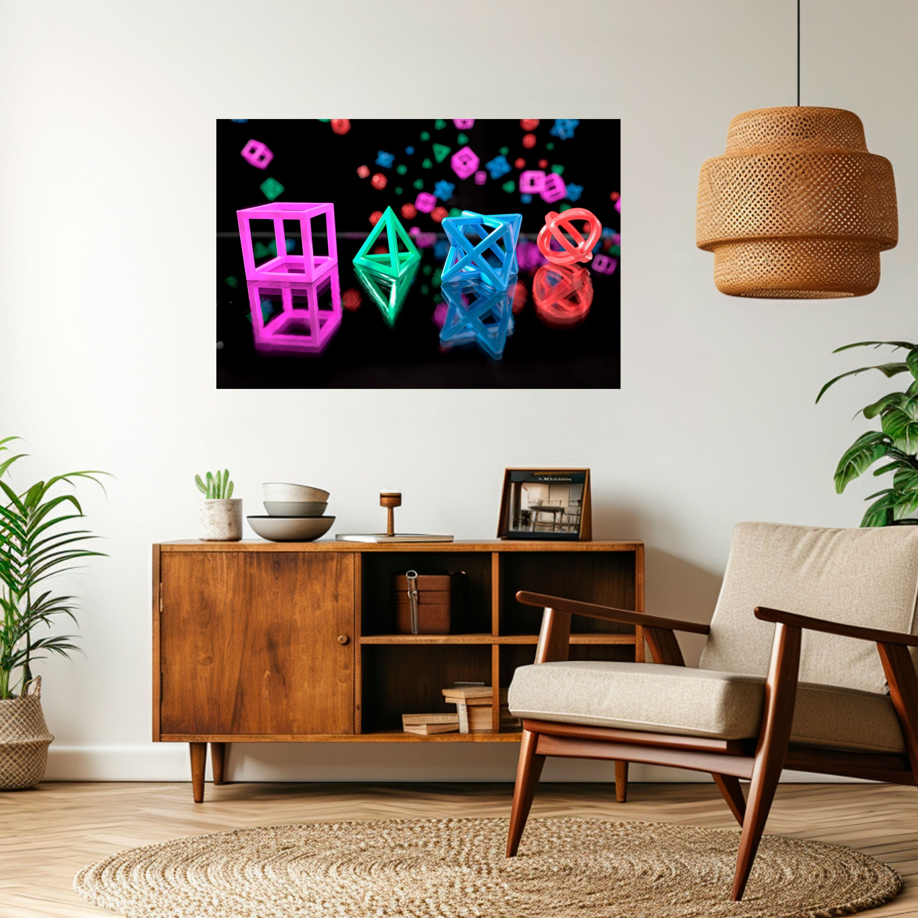 GAMER GLOWING ICONS Peel and Stick Horizontal Poster