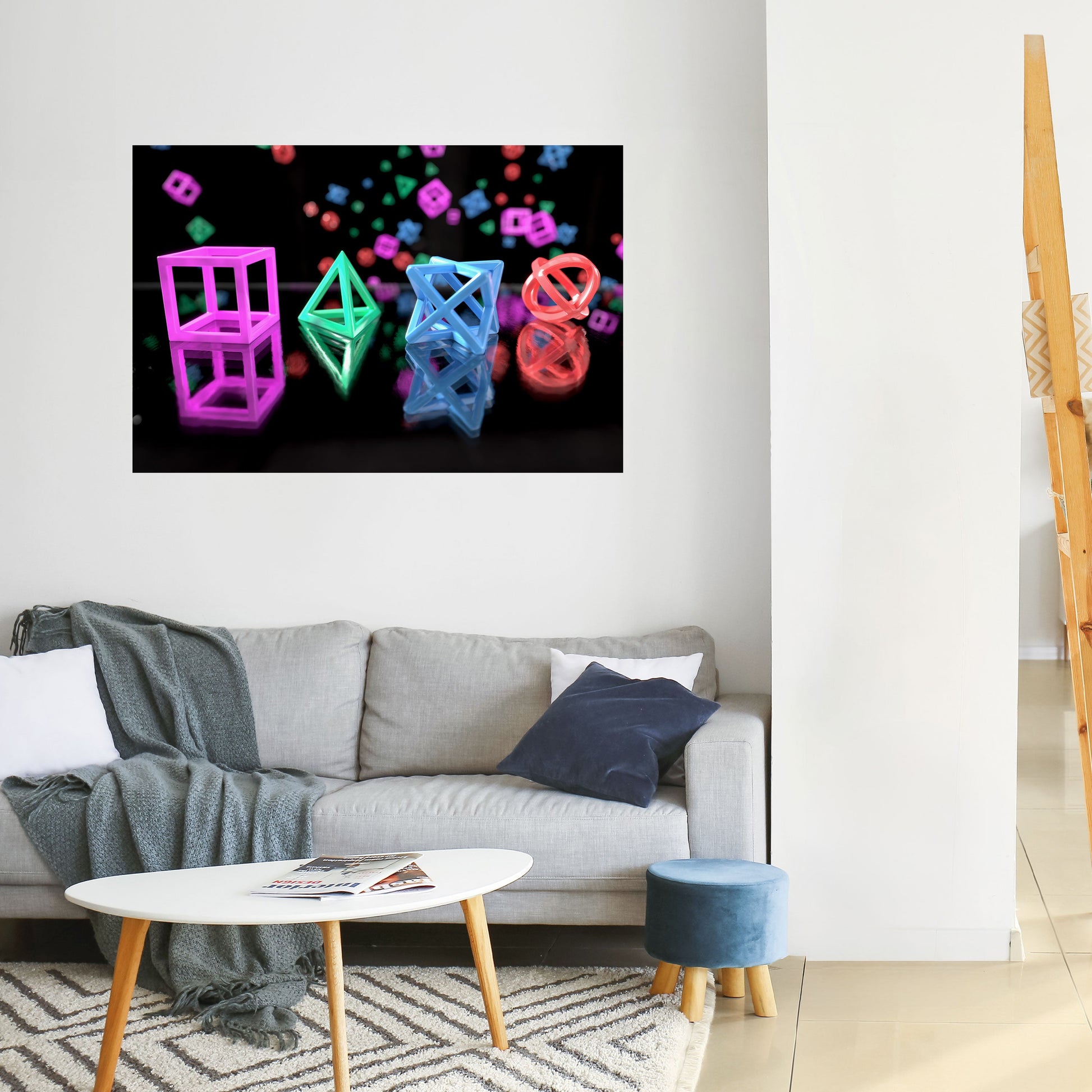Affiche horizontale autocollante avec icônes lumineuses pour joueurs