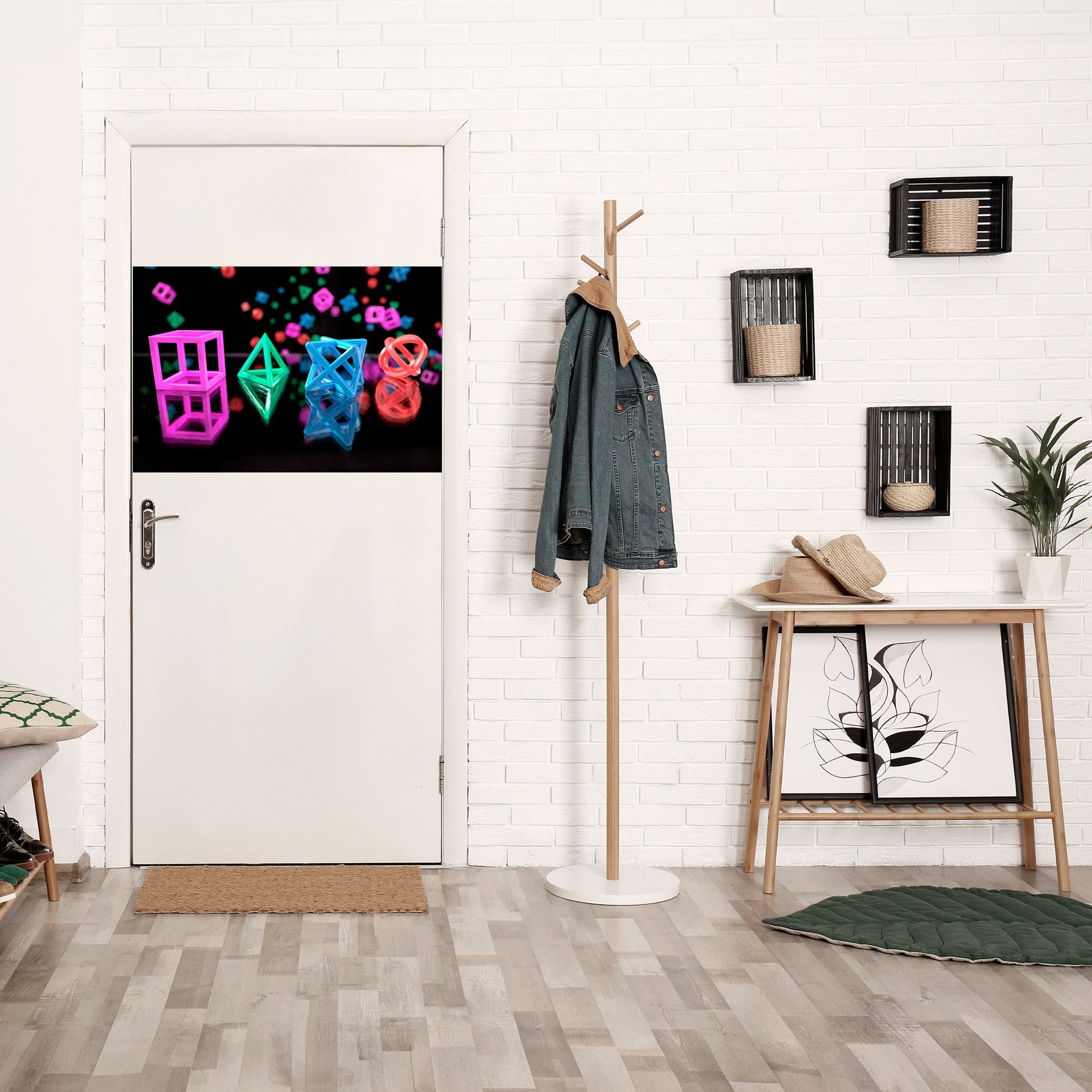 Affiche horizontale autocollante avec icônes lumineuses pour joueurs