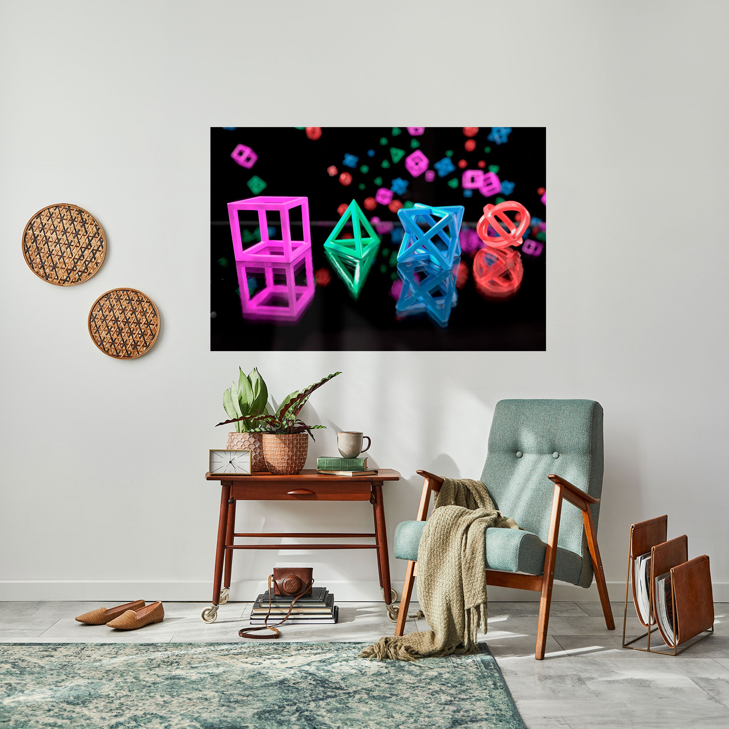 GAMER GLOWING ICONS Peel and Stick Horizontal Poster