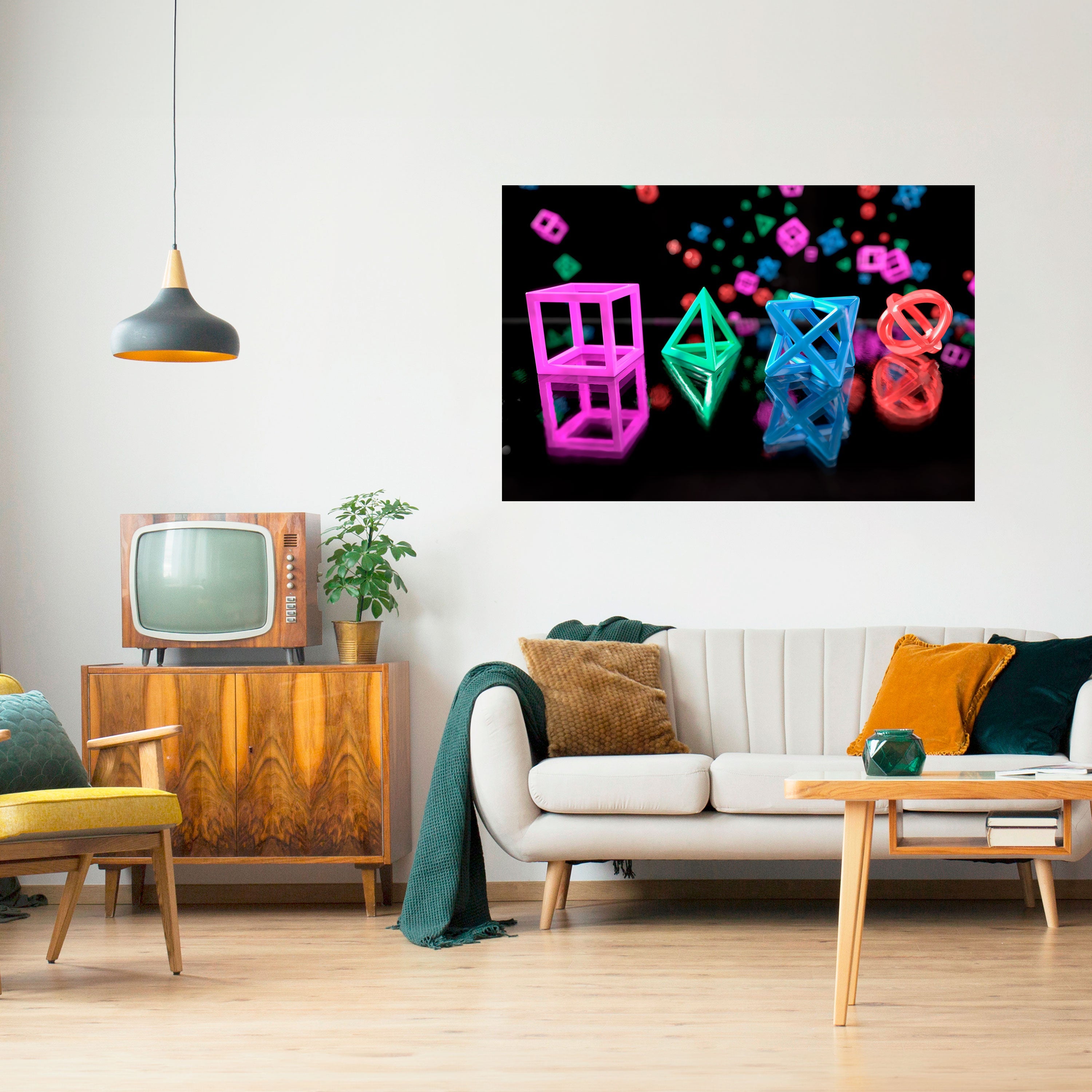 GAMER GLOWING ICONS Peel and Stick Horizontal Poster