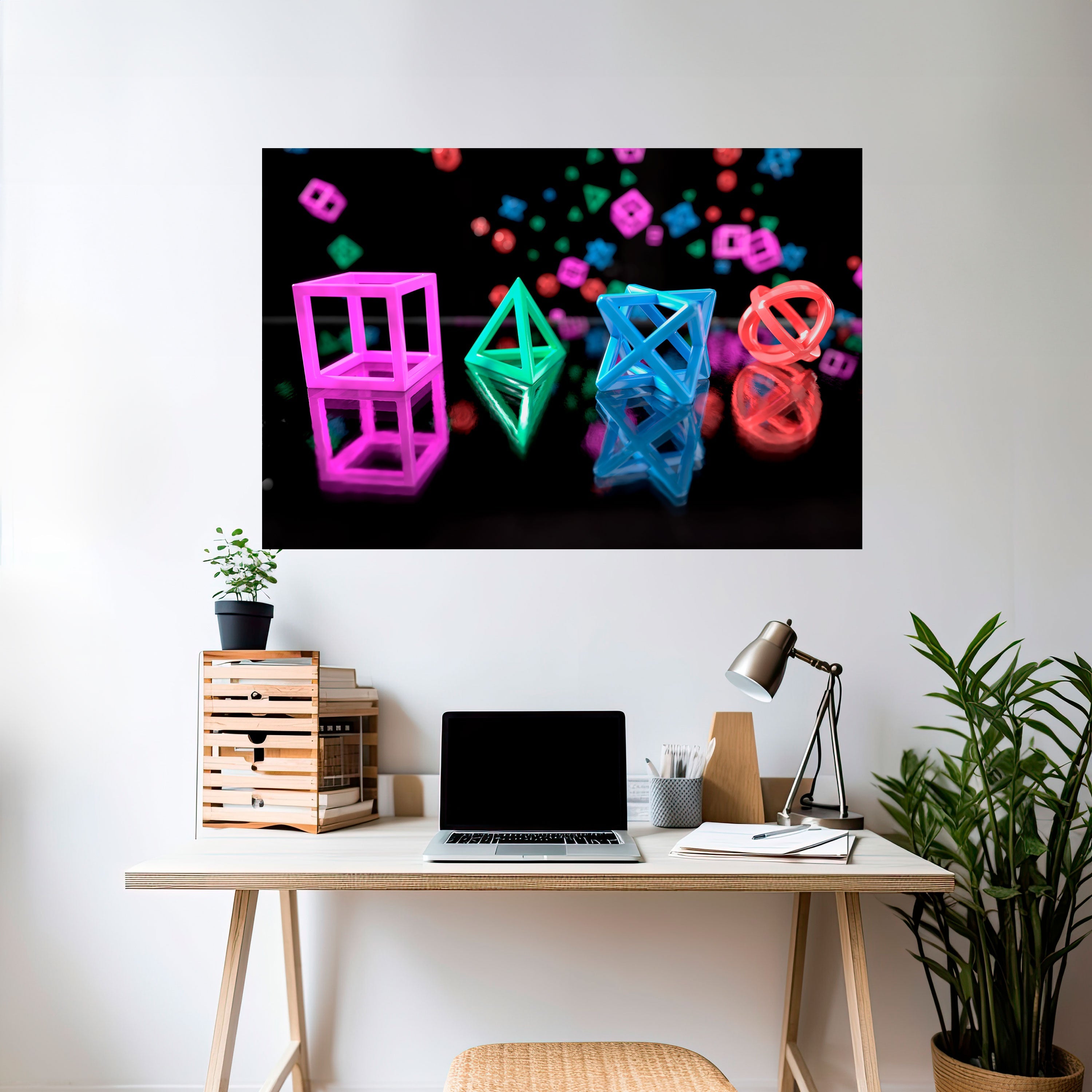 GAMER GLOWING ICONS Peel and Stick Horizontal Poster
