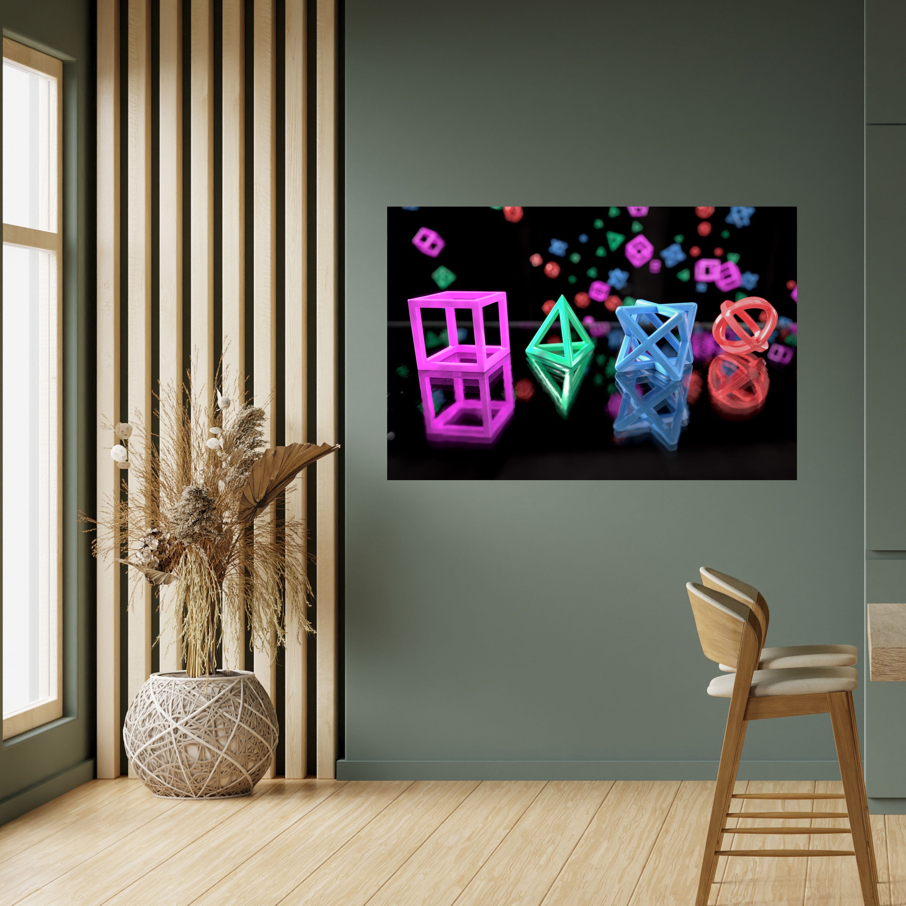 GAMER GLOWING ICONS Peel and Stick Horizontal Poster