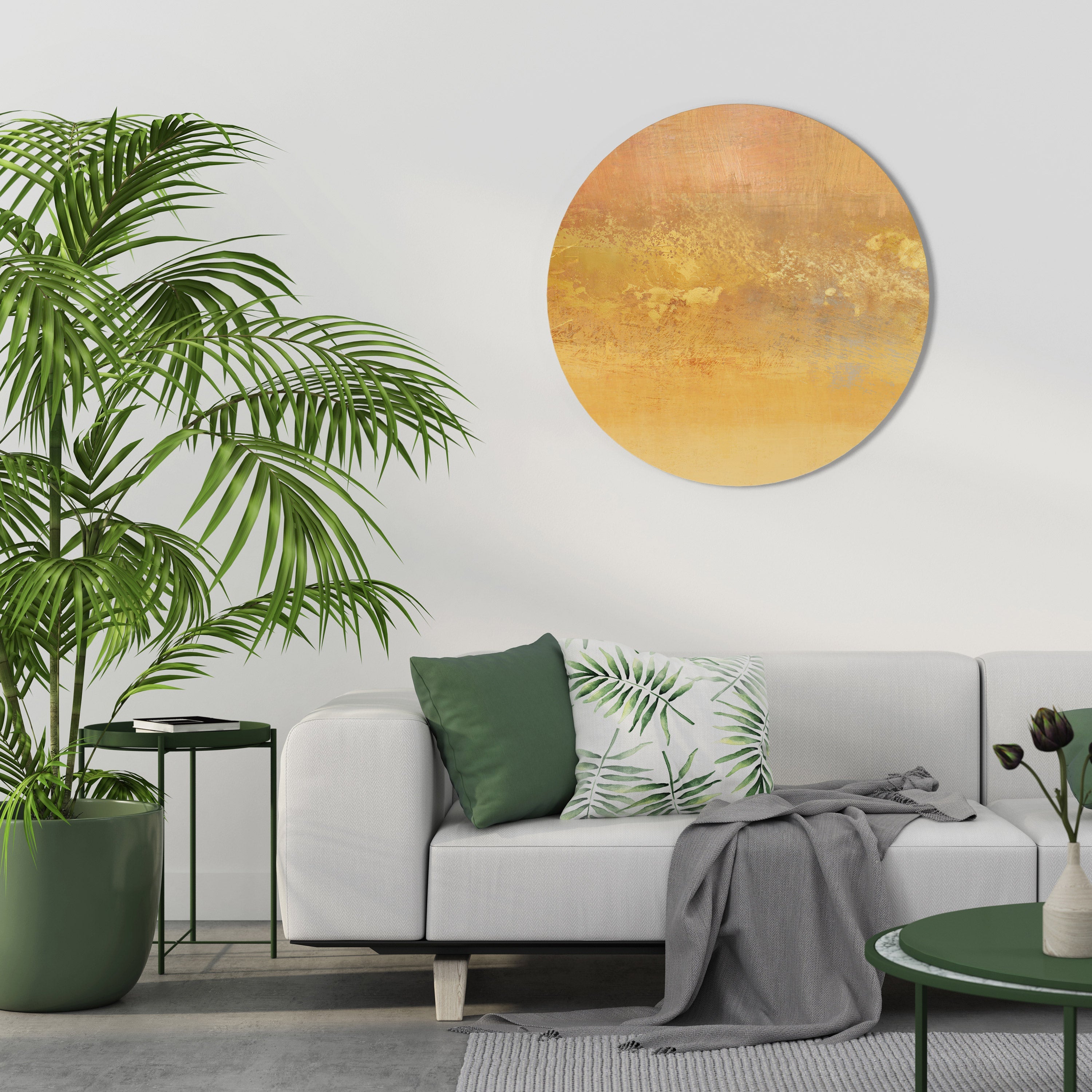 ORANGE IMPRESSION Round Wall Art