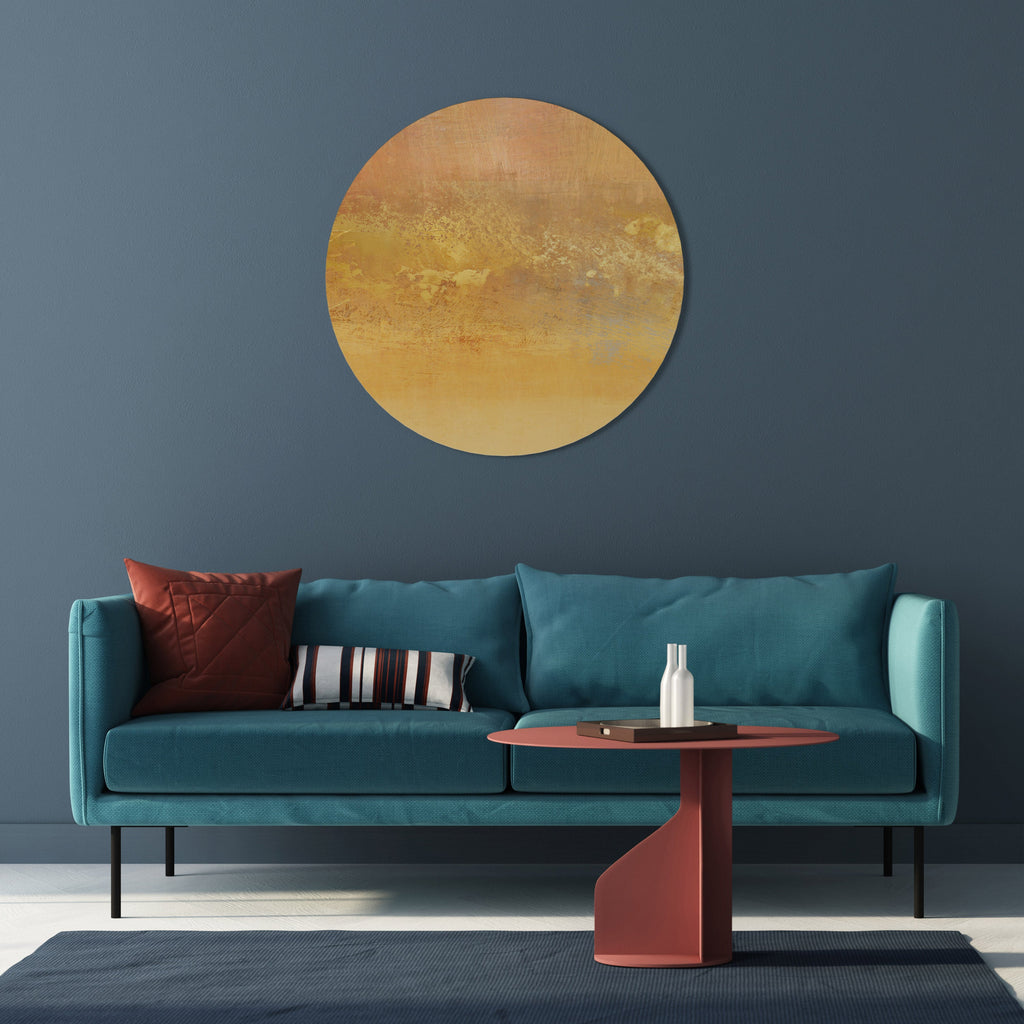 ORANGE IMPRESSION Round Wall Art