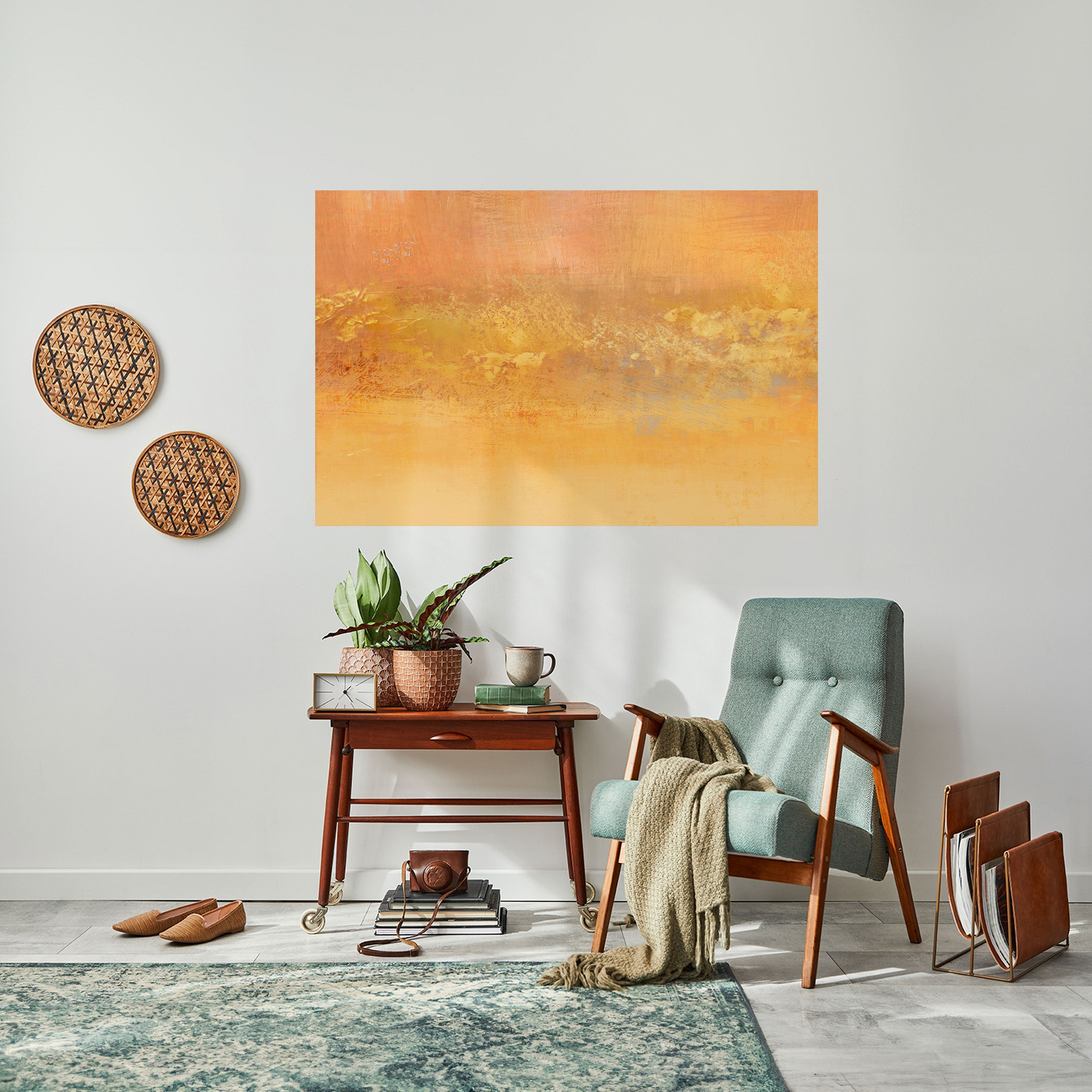 ORANGE IMPRESSION Peel and Stick Horizontal Poster