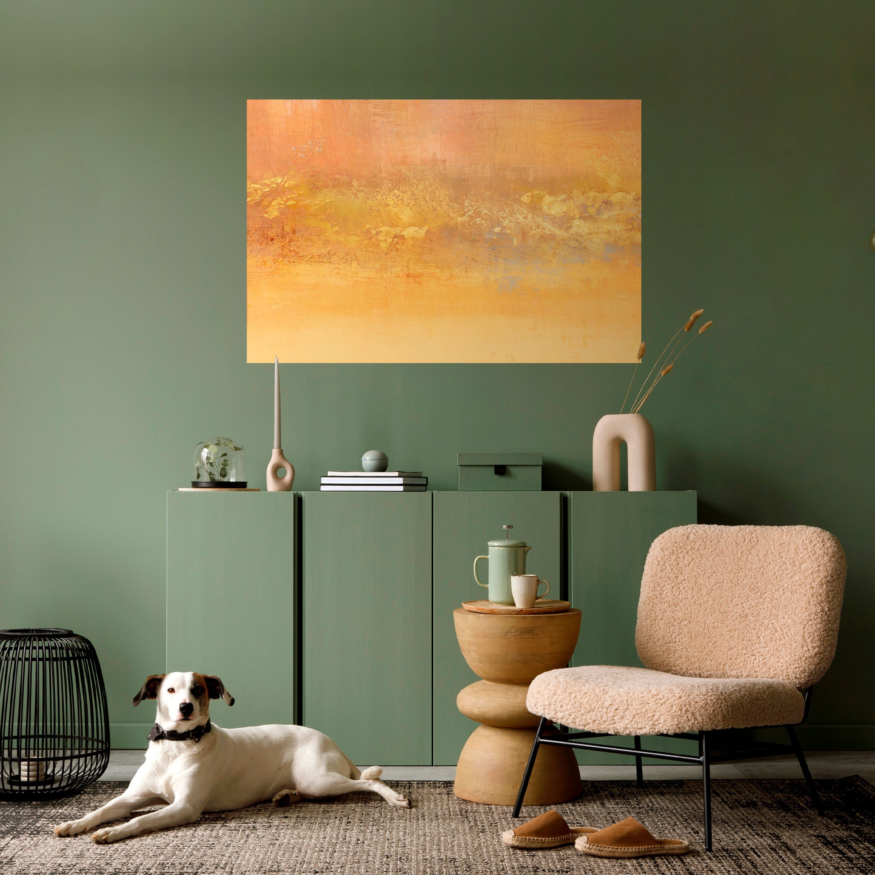 ORANGE IMPRESSION Peel and Stick Horizontal Poster