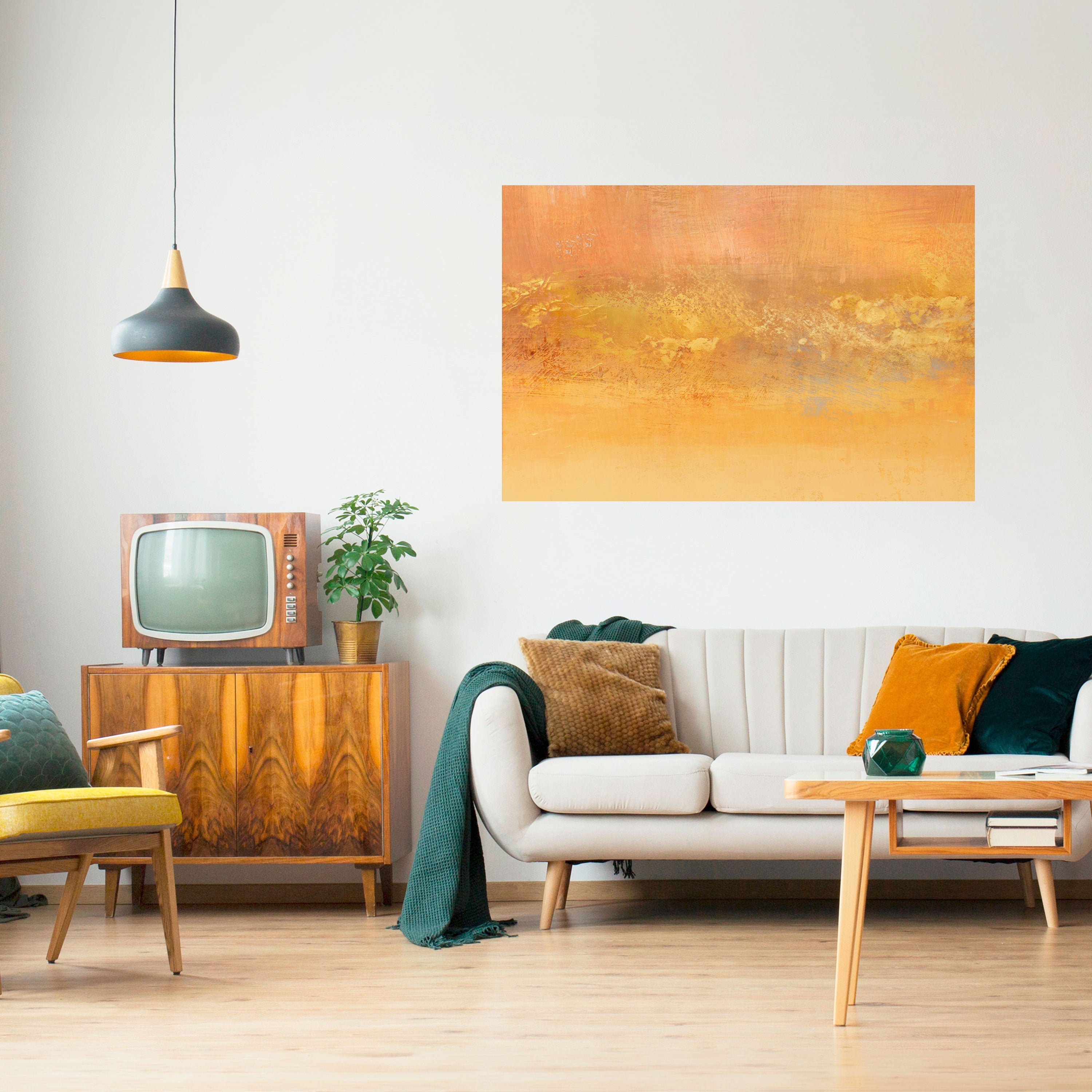 ORANGE IMPRESSION Peel and Stick Horizontal Poster