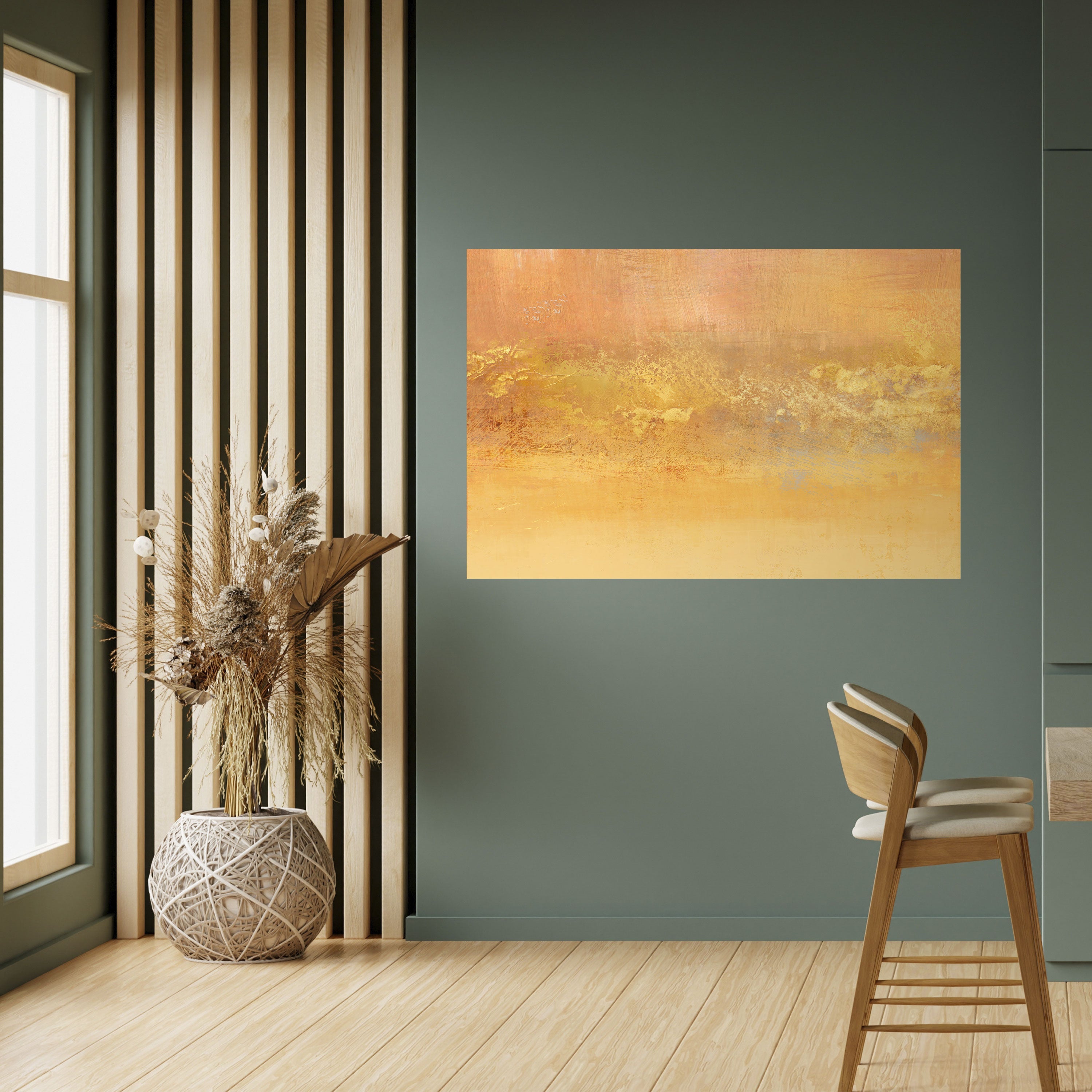 ORANGE IMPRESSION Peel and Stick Horizontal Poster