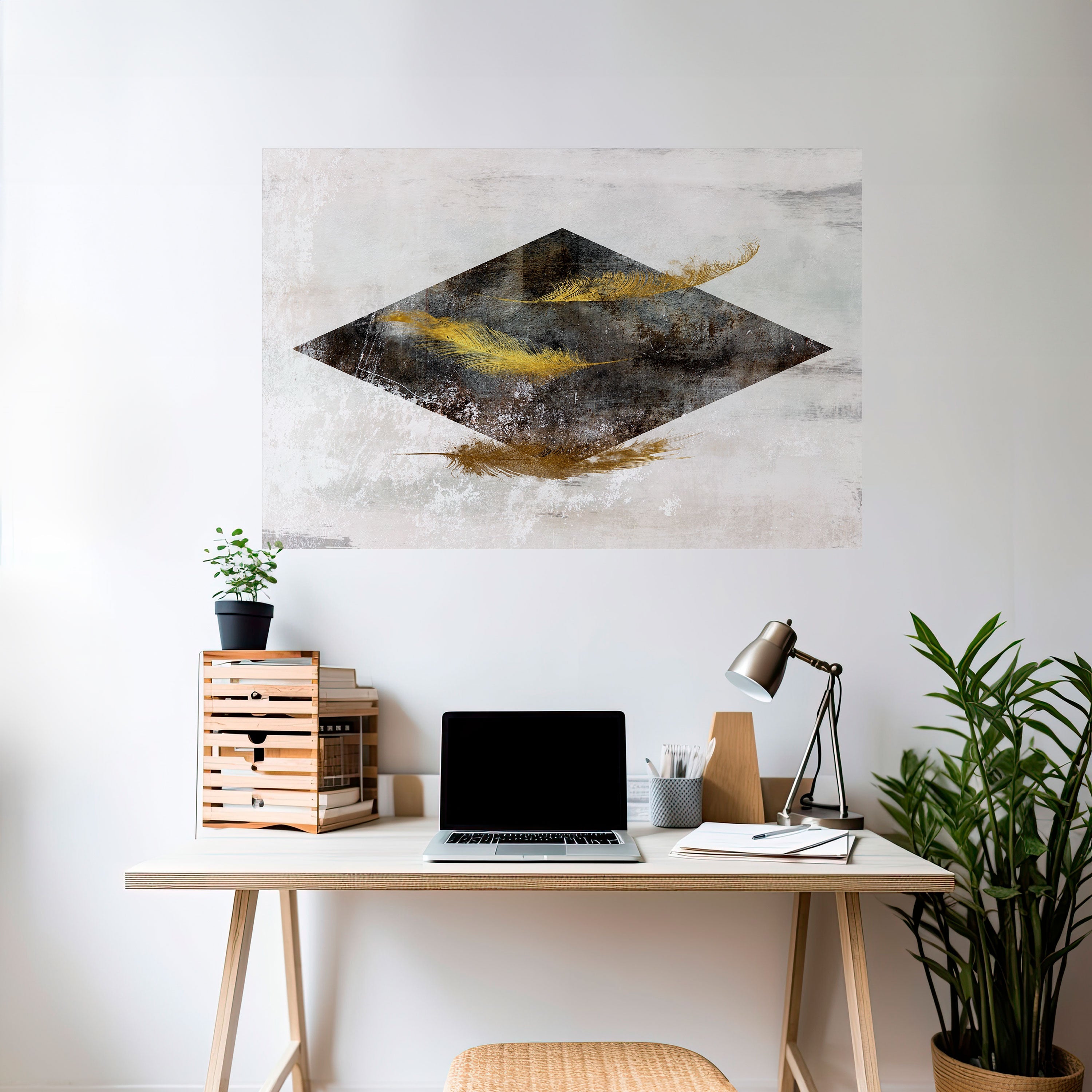 FALLING LIGHTNESS Peel and Stick Horizontal Poster