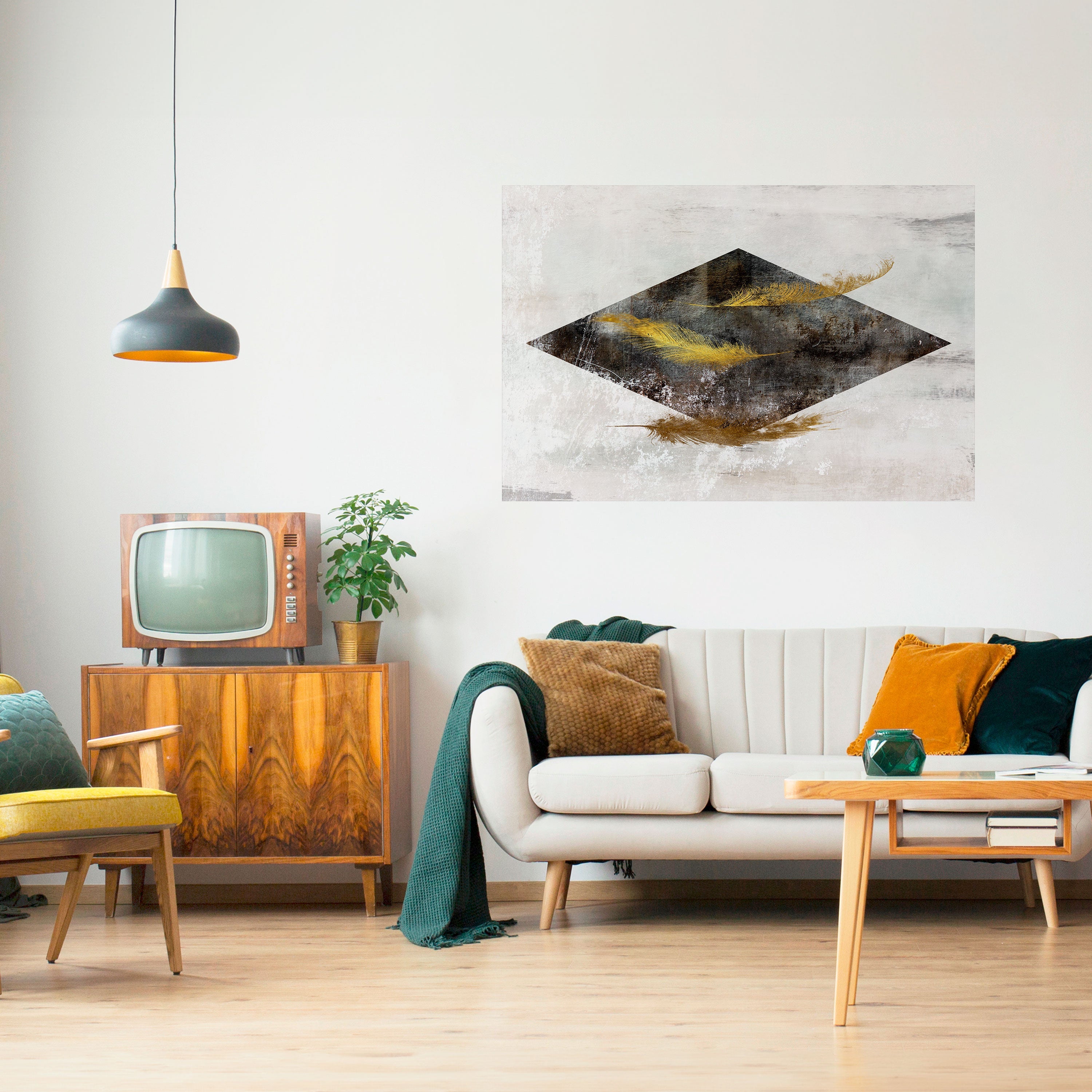 FALLING LIGHTNESS Peel and Stick Horizontal Poster