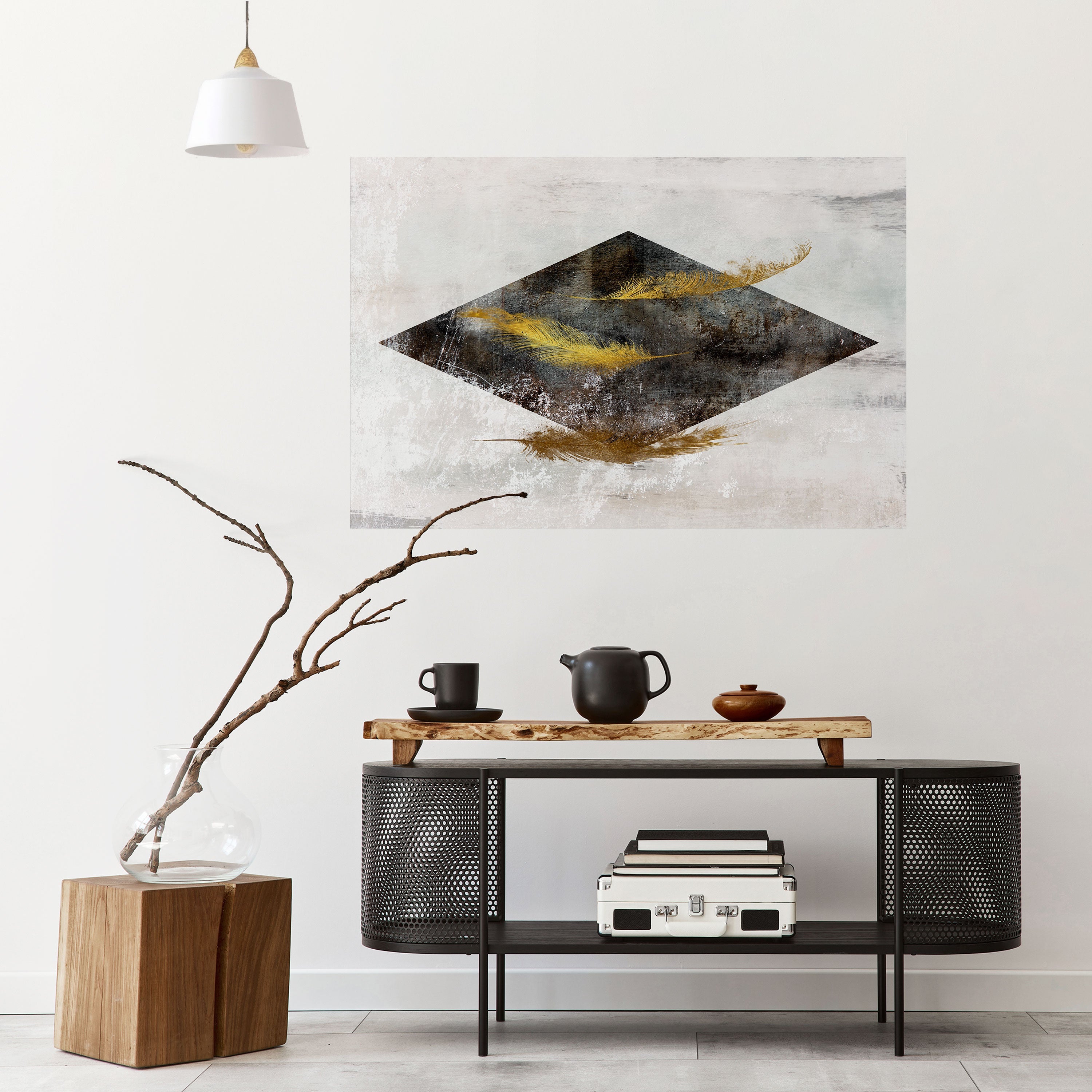 FALLING LIGHTNESS Peel and Stick Horizontal Poster