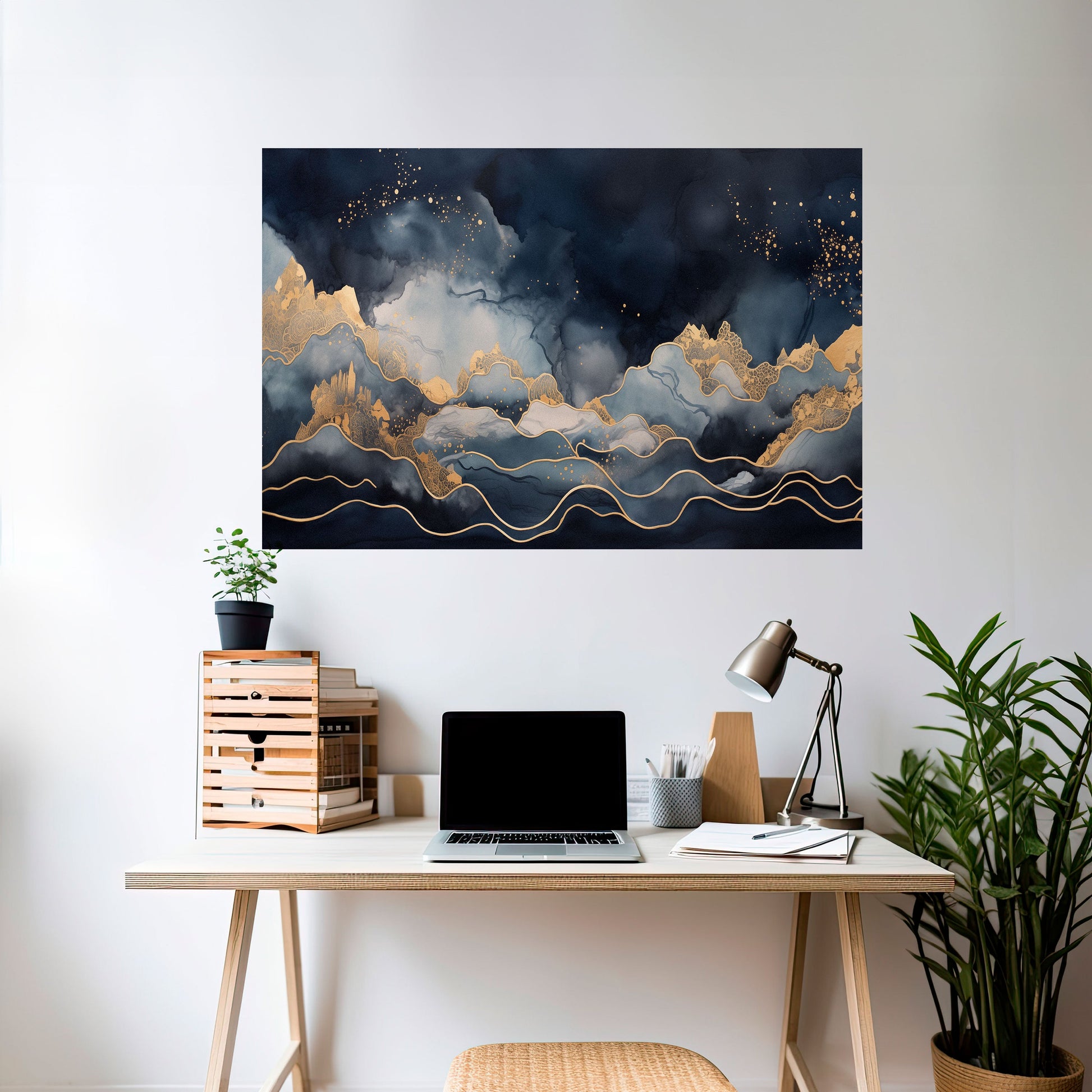 Affiche horizontale autocollante GOLDEN PEAK OF BLUE