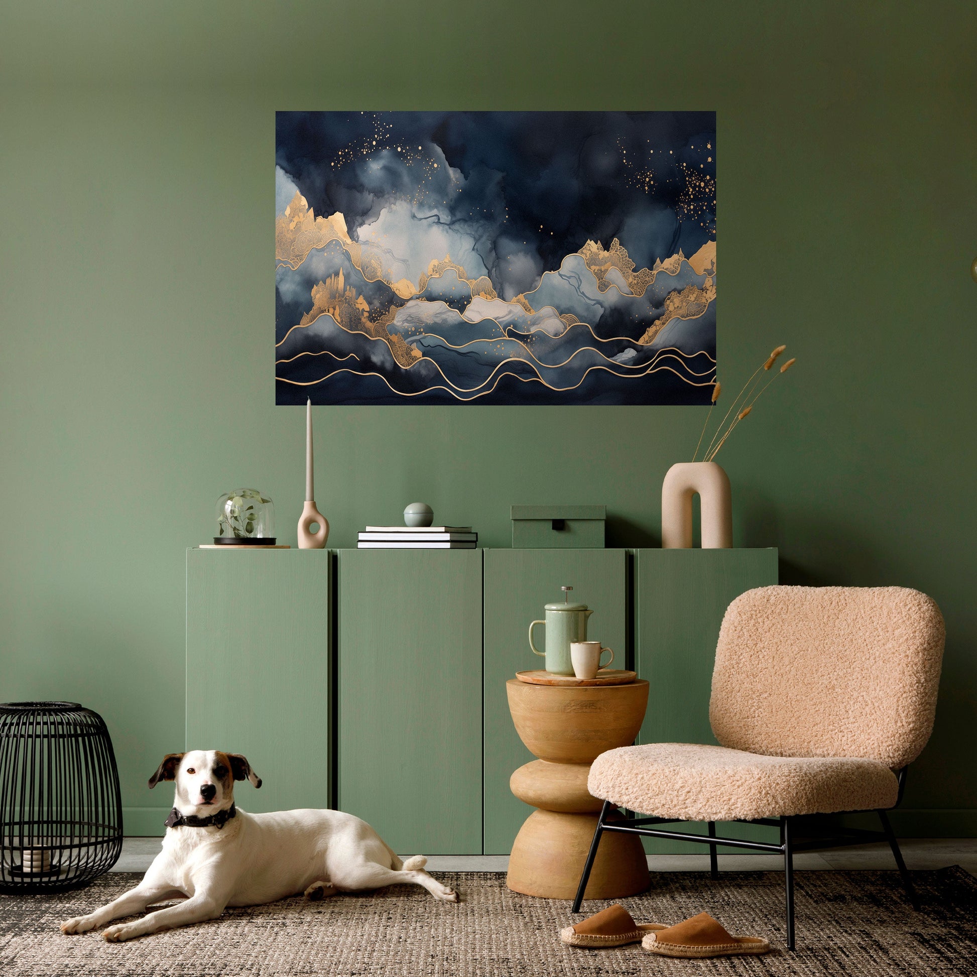 Affiche horizontale autocollante GOLDEN PEAK OF BLUE