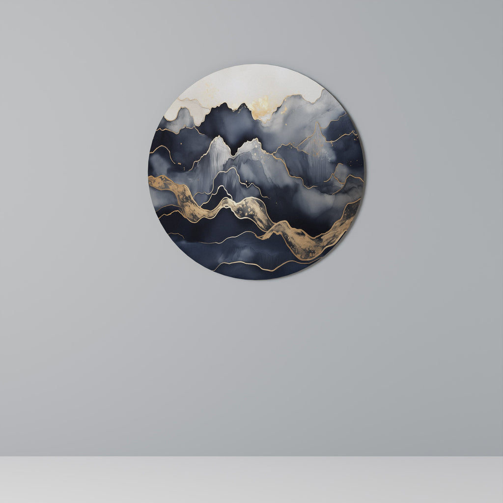 GOLDEN ALPINE BLISS Round Wall Art