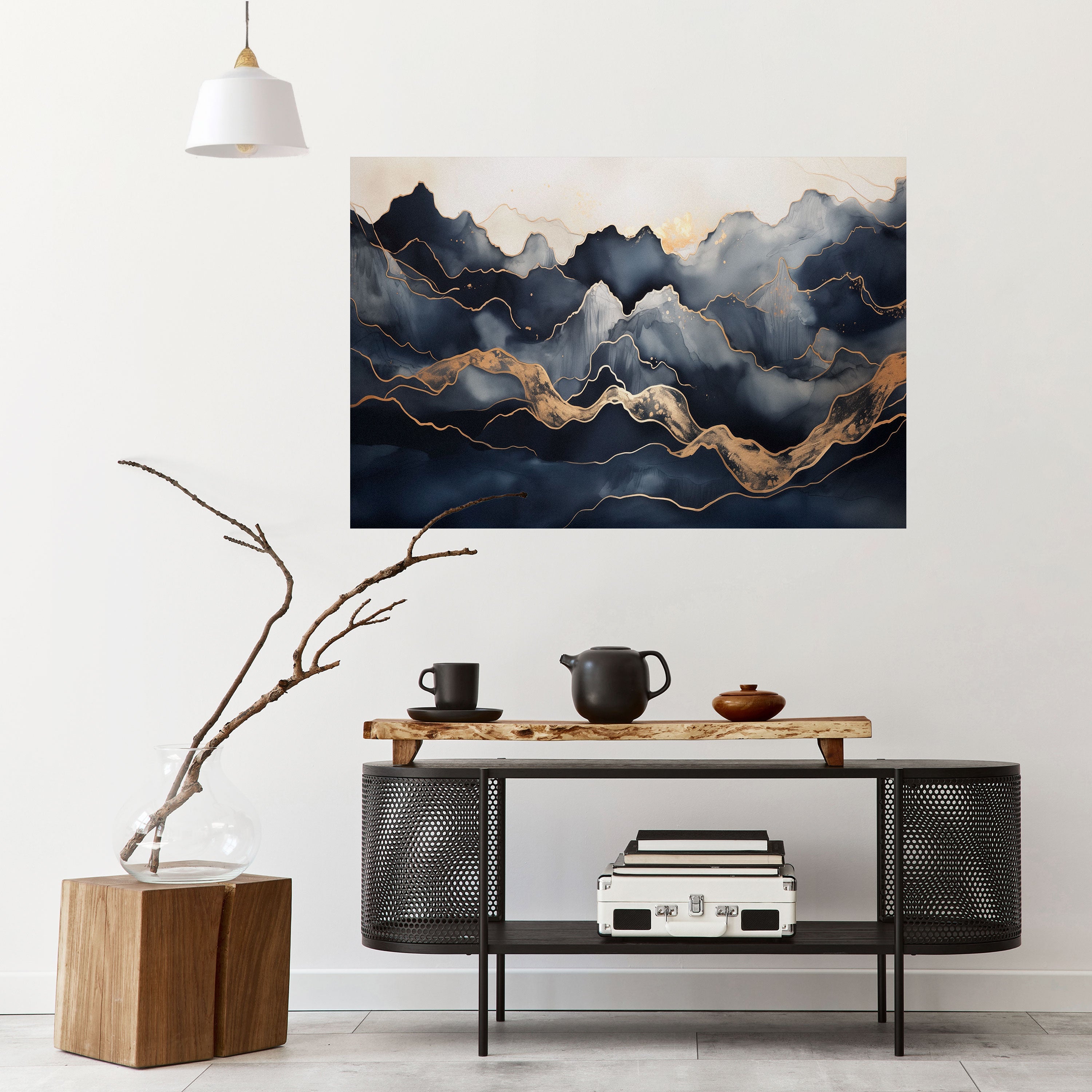 GOLDEN ALPINE BLISS Peel and Stick Horizontal Poster