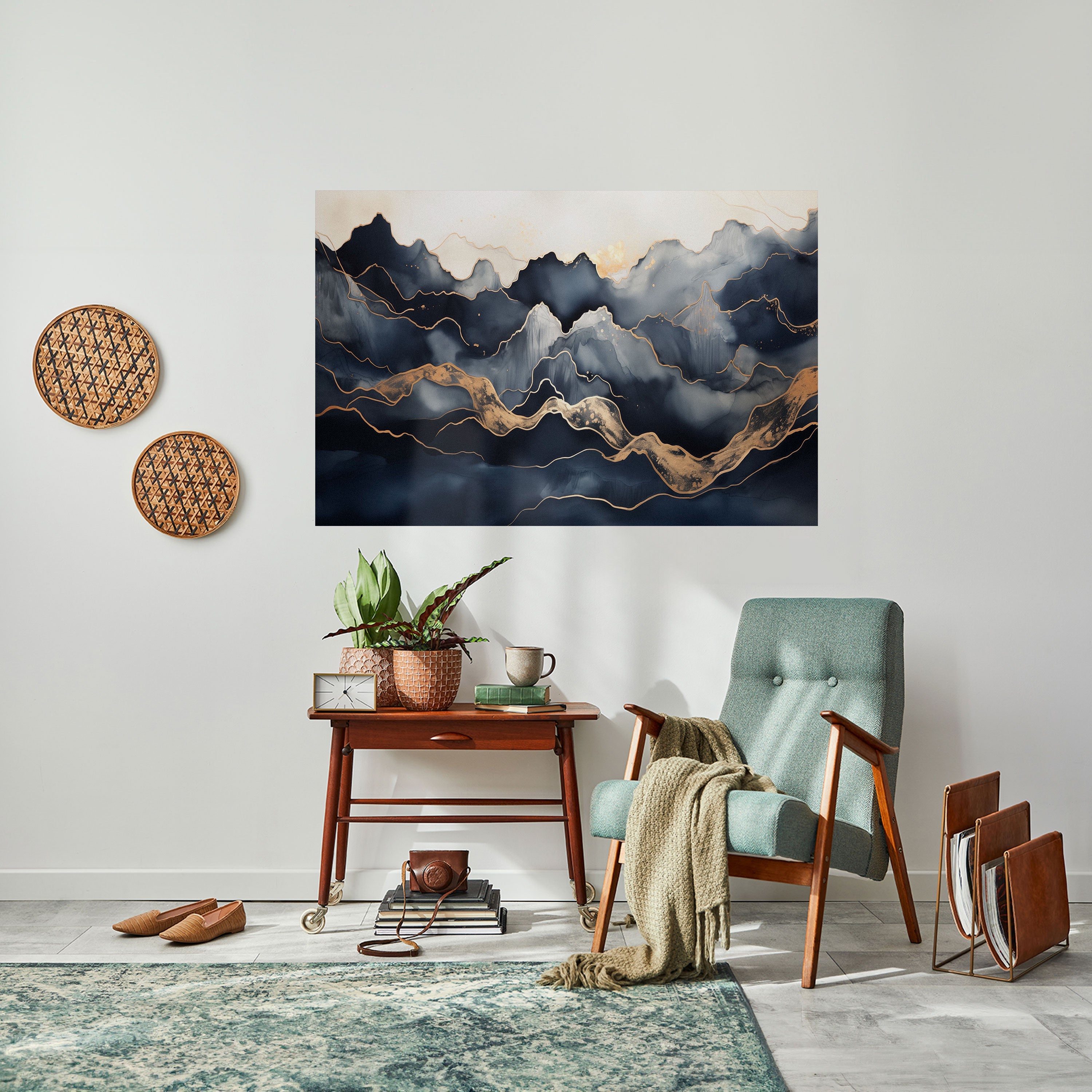 GOLDEN ALPINE BLISS Peel and Stick Horizontal Poster