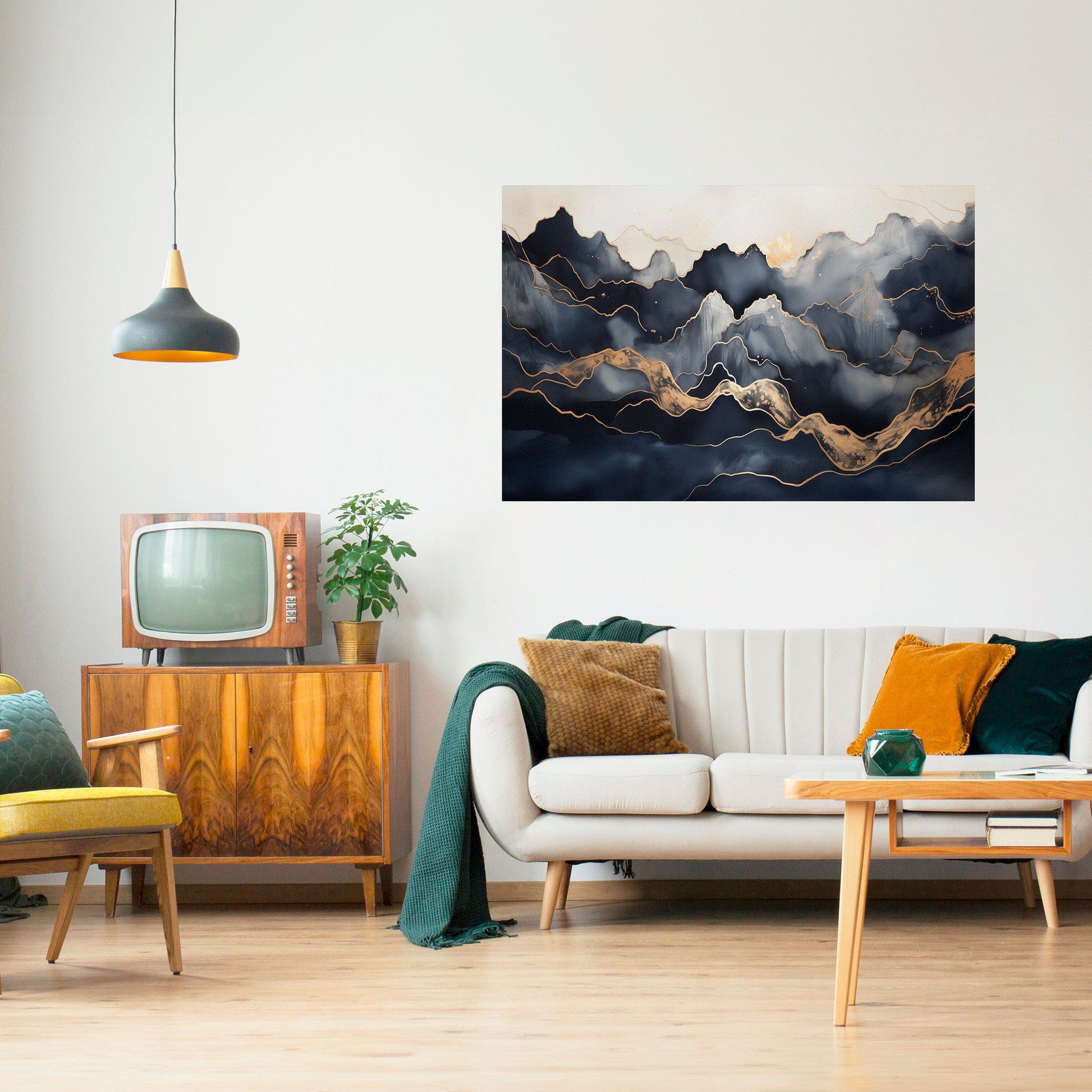 Affiche horizontale autocollante GOLDEN ALPINE BLISS