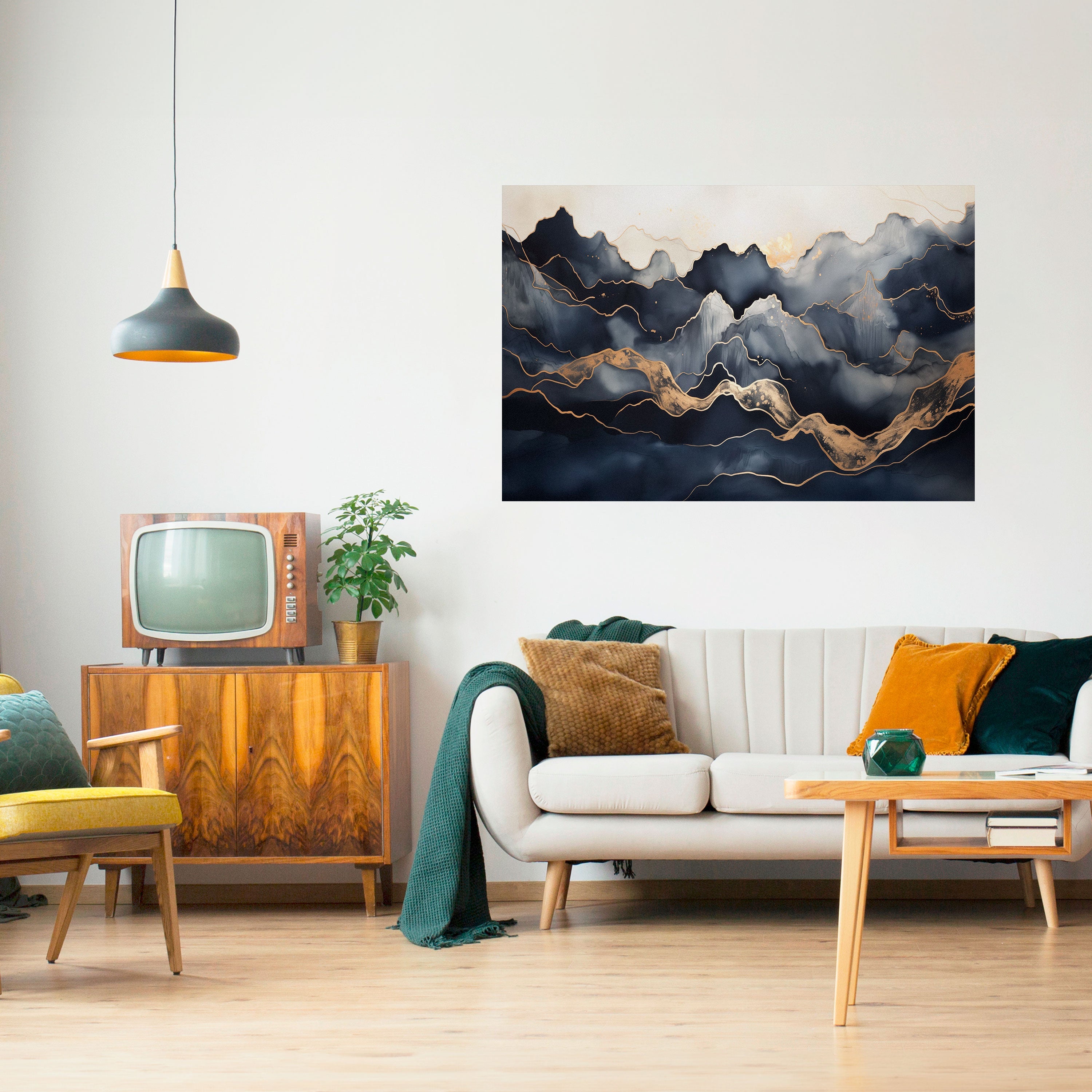 GOLDEN ALPINE BLISS Peel and Stick Horizontal Poster