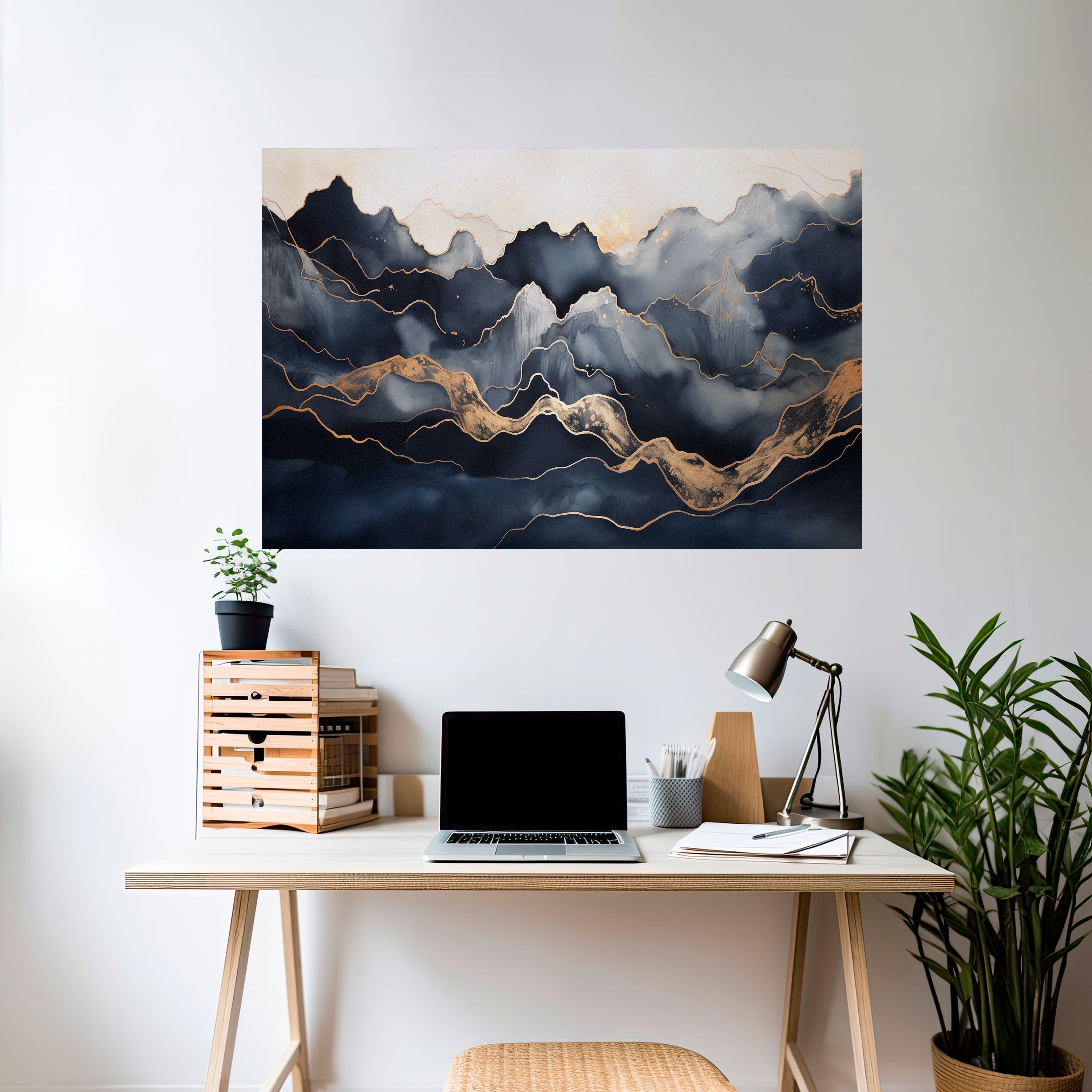 GOLDEN ALPINE BLISS Peel and Stick Horizontal Poster