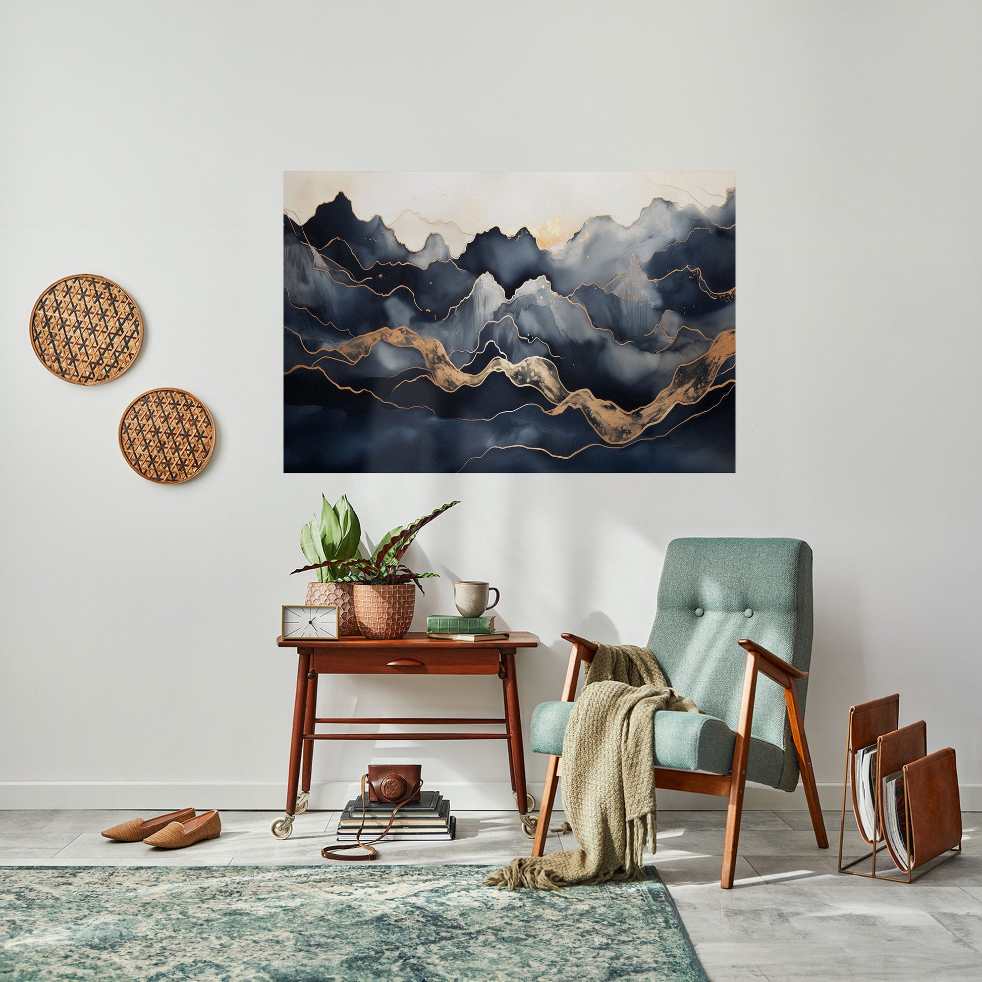 Affiche horizontale autocollante GOLDEN ALPINE BLISS