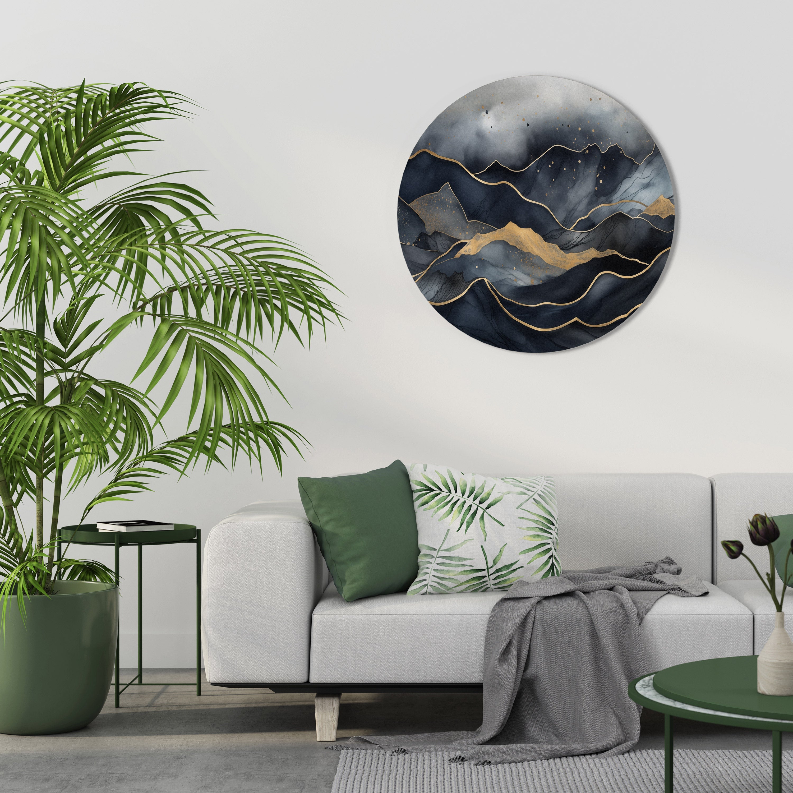 GOLDEN SUMMIT SERENITY Round Wall Art
