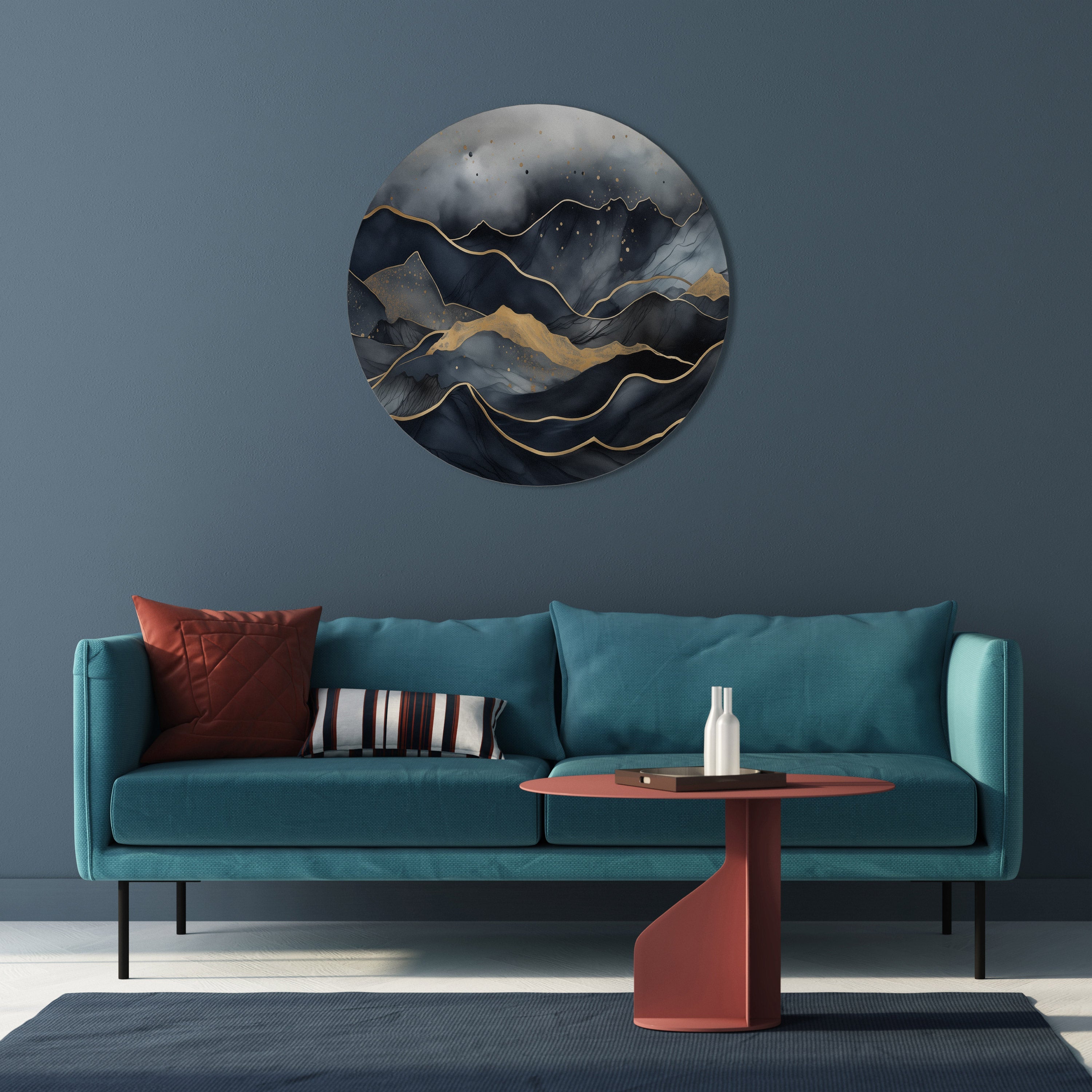 GOLDEN SUMMIT SERENITY Round Wall Art