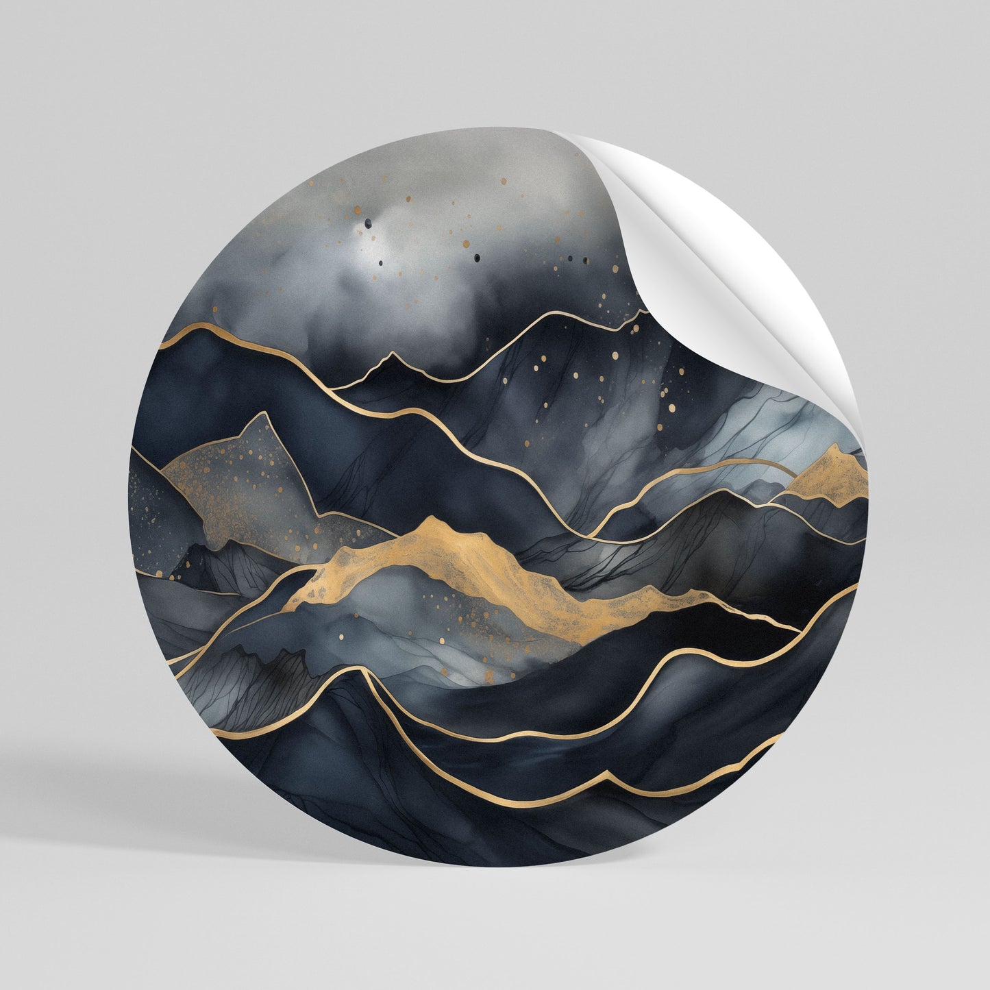 GOLDEN SUMMIT SERENITY Peel and Stick Round Sticker