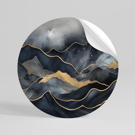 GOLDEN SUMMIT SERENITY Peel and Stick Round Sticker