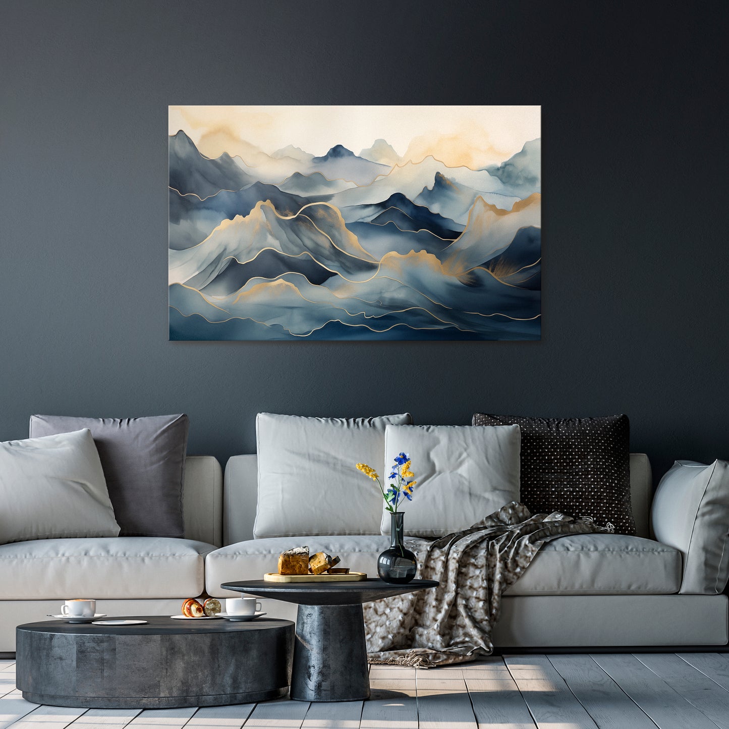 GOLDEN MOUNTAIN FOG Horizontal Canvas Print