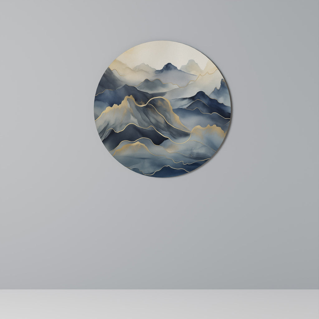 GOLDEN MOUNTAIN FOG Round Wall Art