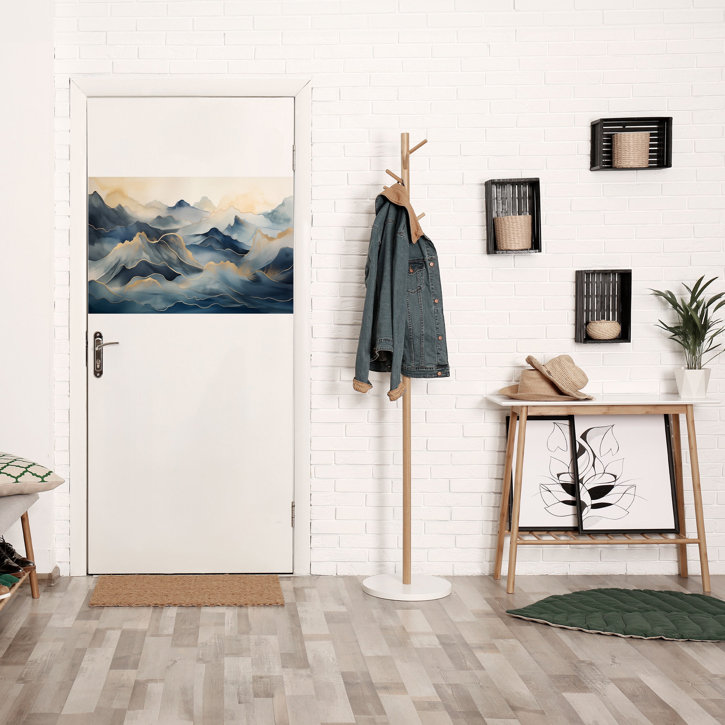 GOLDEN MOUNTAIN FOG Peel and Stick Horizontal Poster