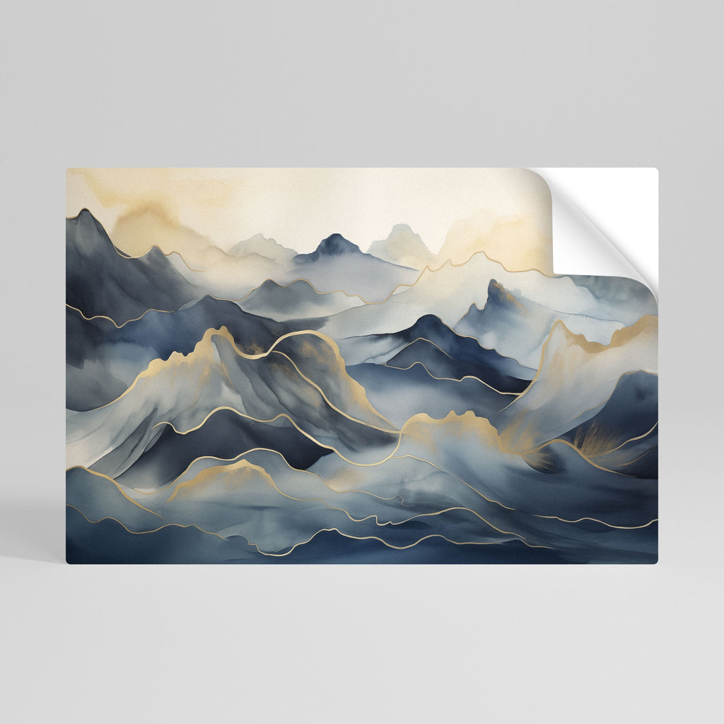 Affiche horizontale autocollante « Golden Mountain Fog »