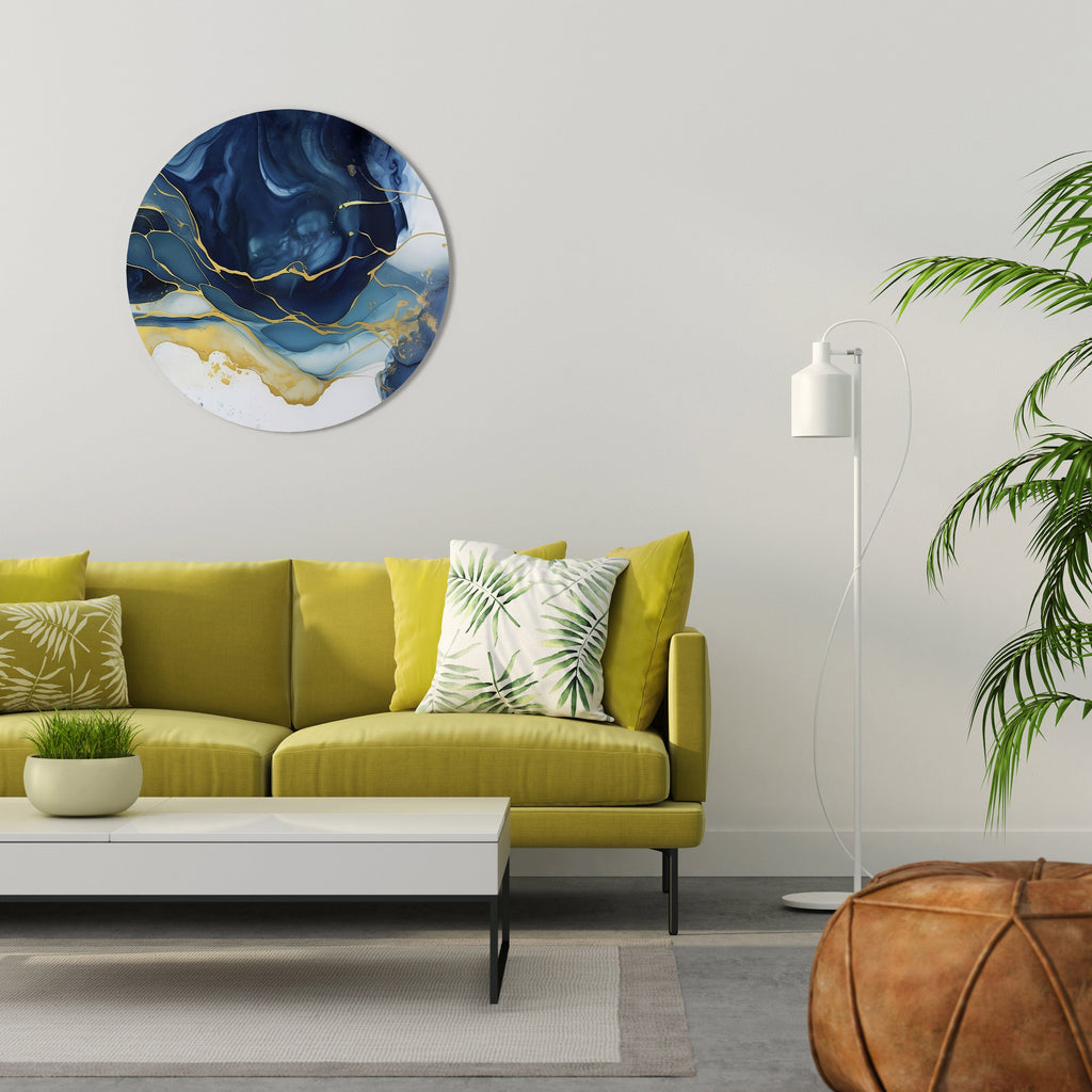 AZURE ALPENGLOW Round Wall Art