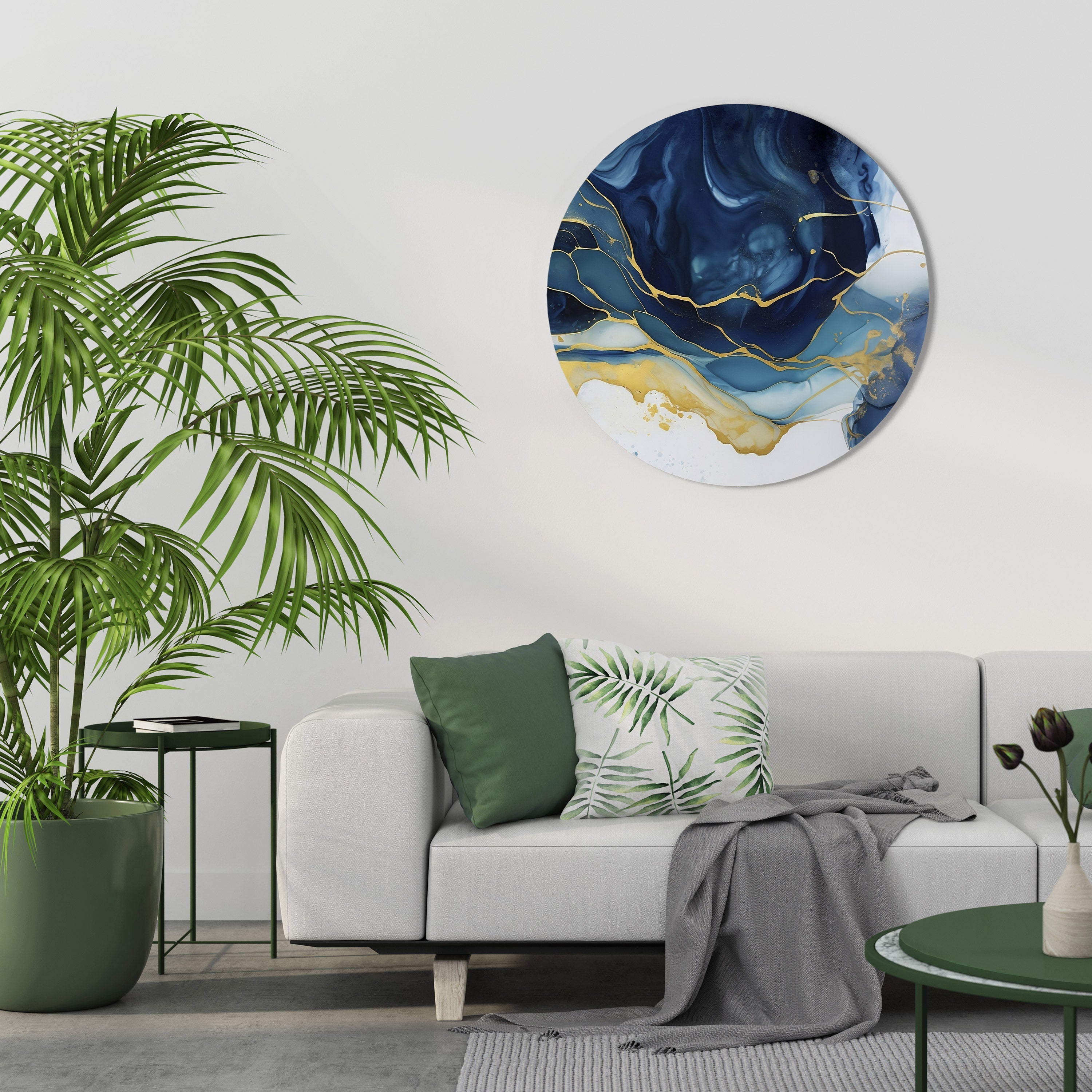 AZURE ALPENGLOW Round Wall Art