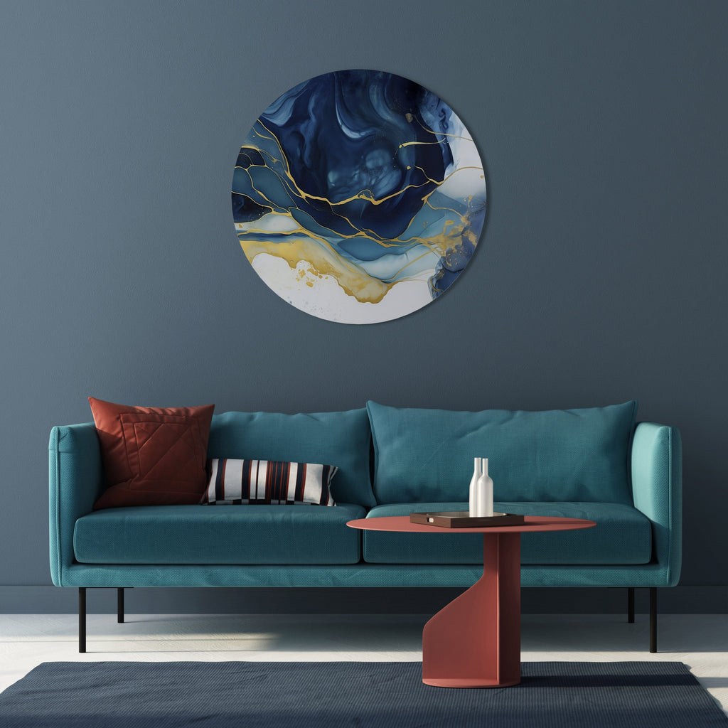 AZURE ALPENGLOW Round Wall Art