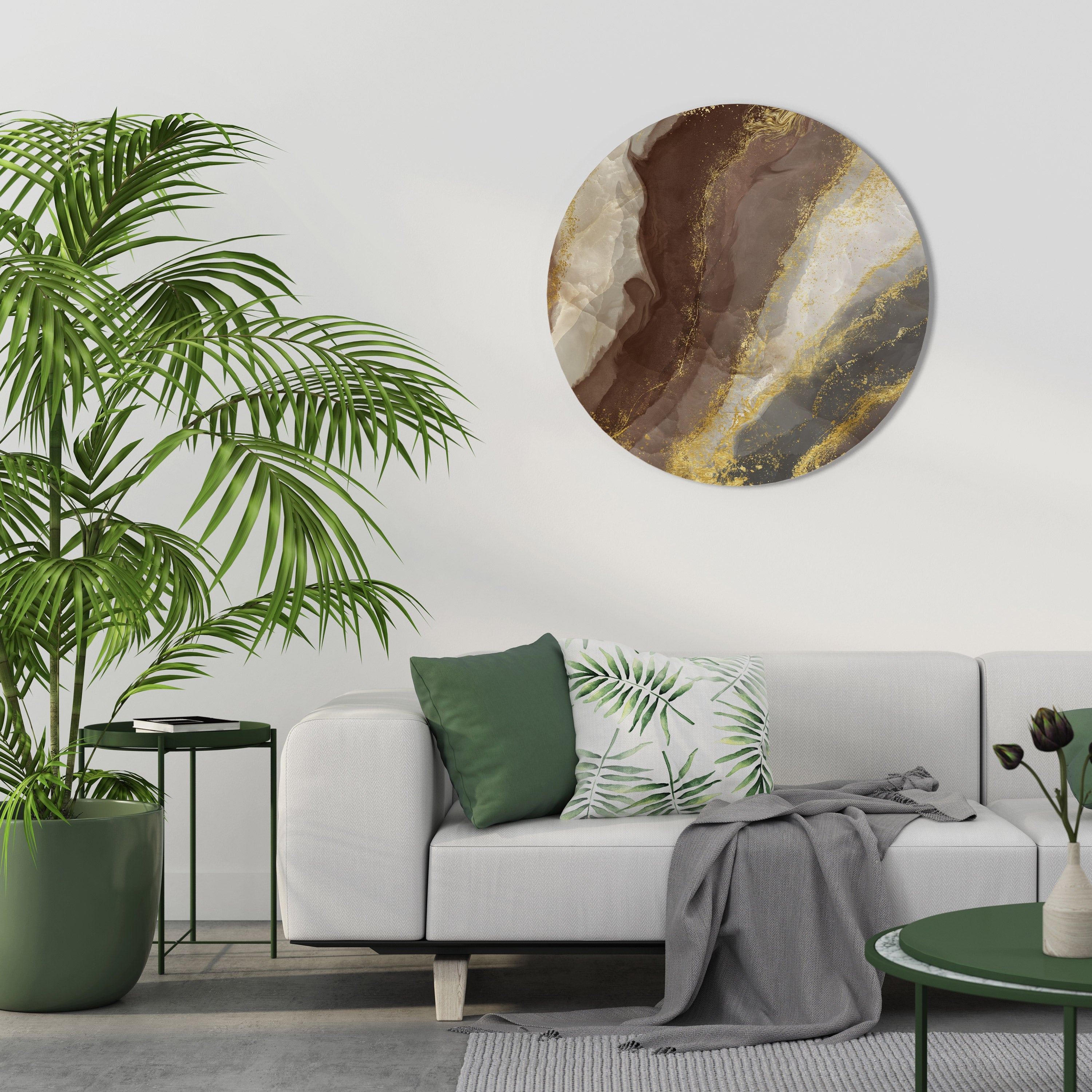 MARBLED ELEGANCE Round Wall Art