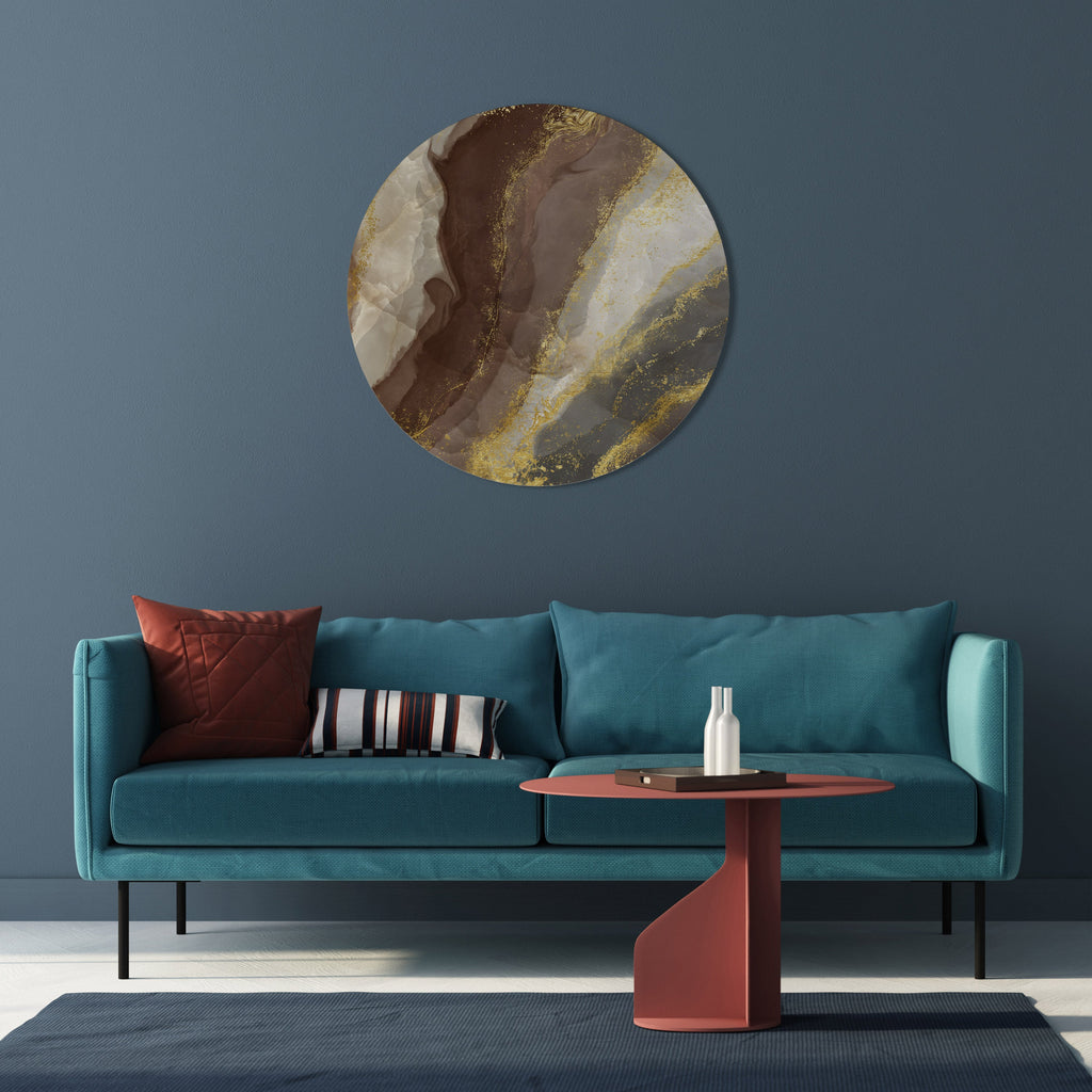MARBLED ELEGANCE Round Wall Art