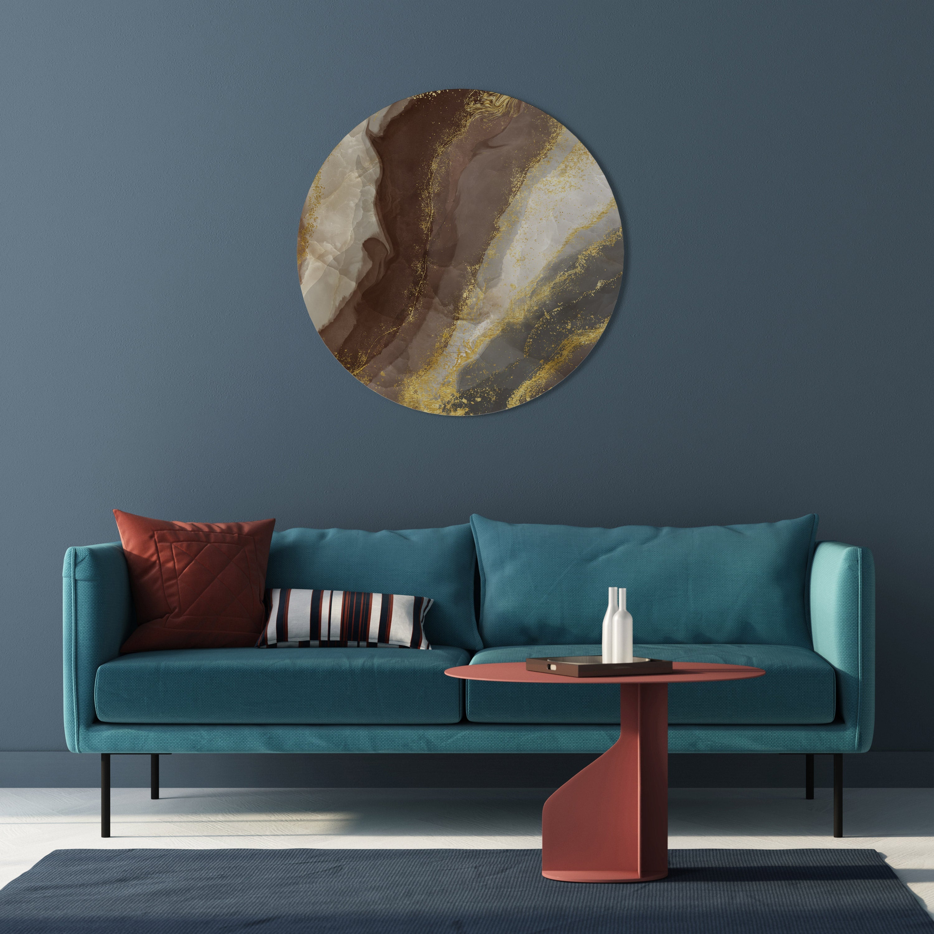 MARBLED ELEGANCE Round Wall Art